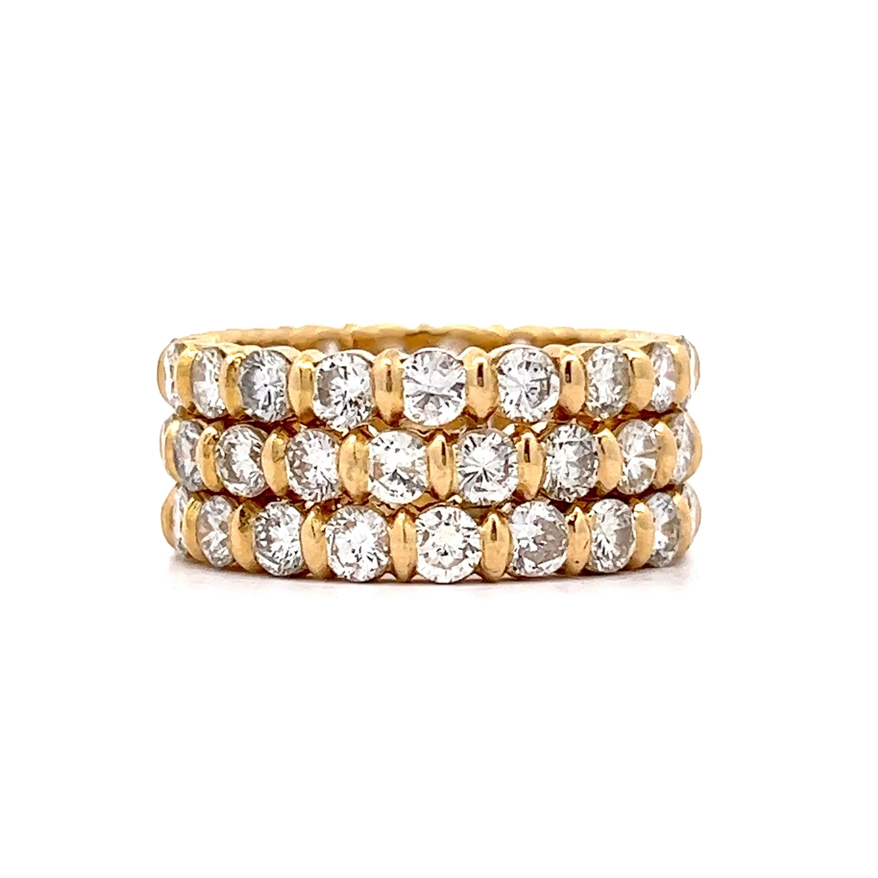 6.00 Stacked Diamond Cocktail Ring in 18k Yellow Gold - Image 3