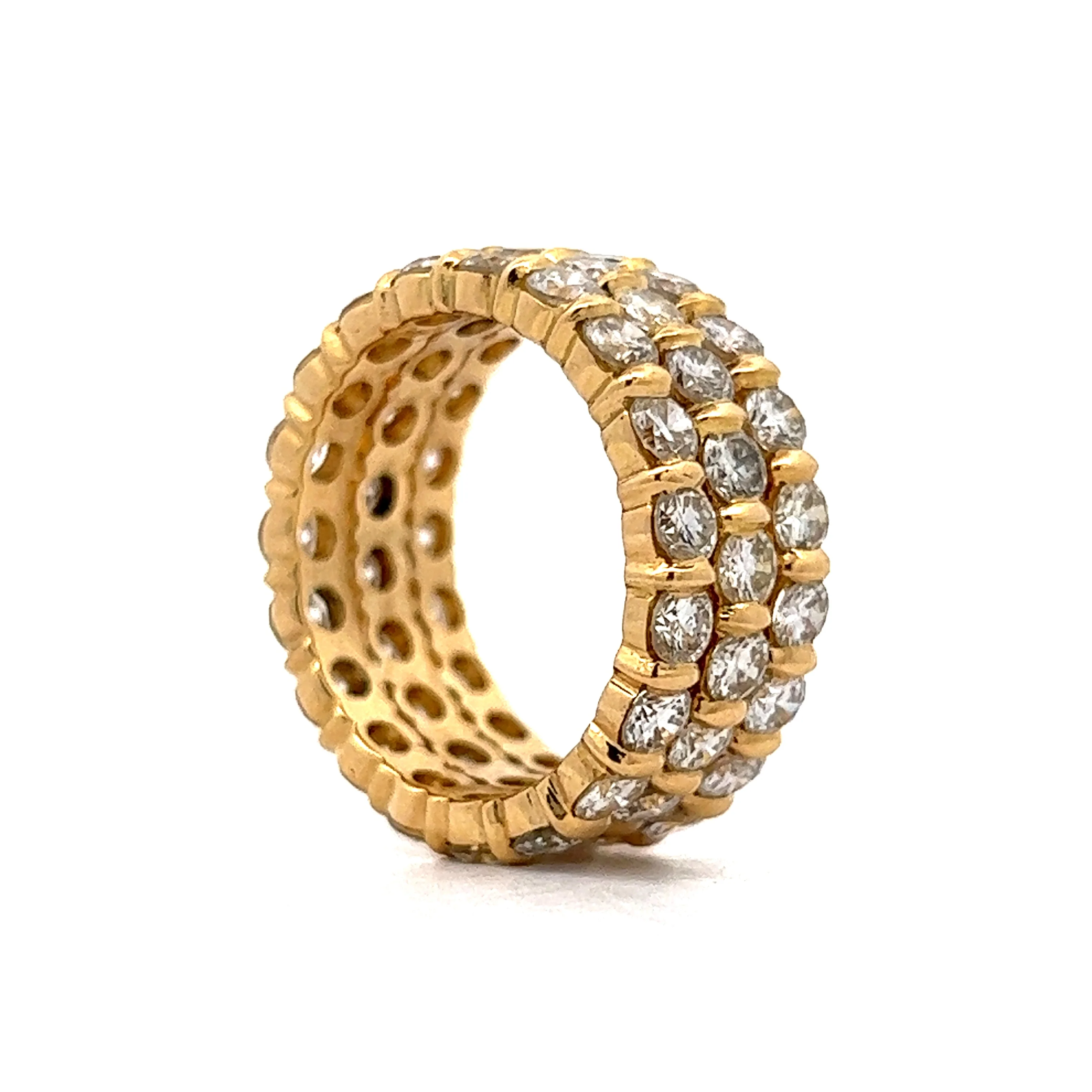 6.00 Stacked Diamond Cocktail Ring in 18k Yellow Gold - Image 5