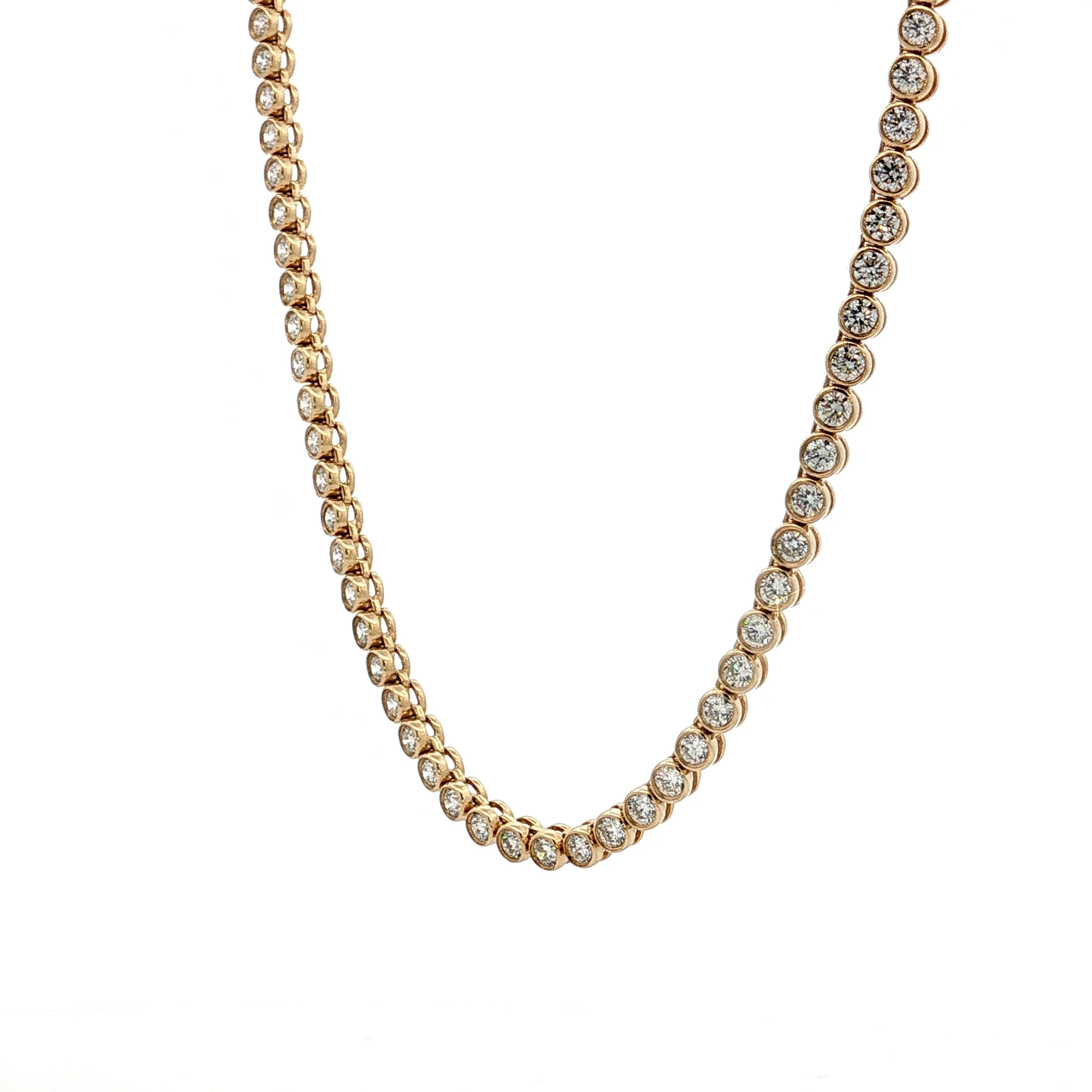 6.01 Diamond Bezel Tennis Necklace 14k Yellow Gold - Image 2
