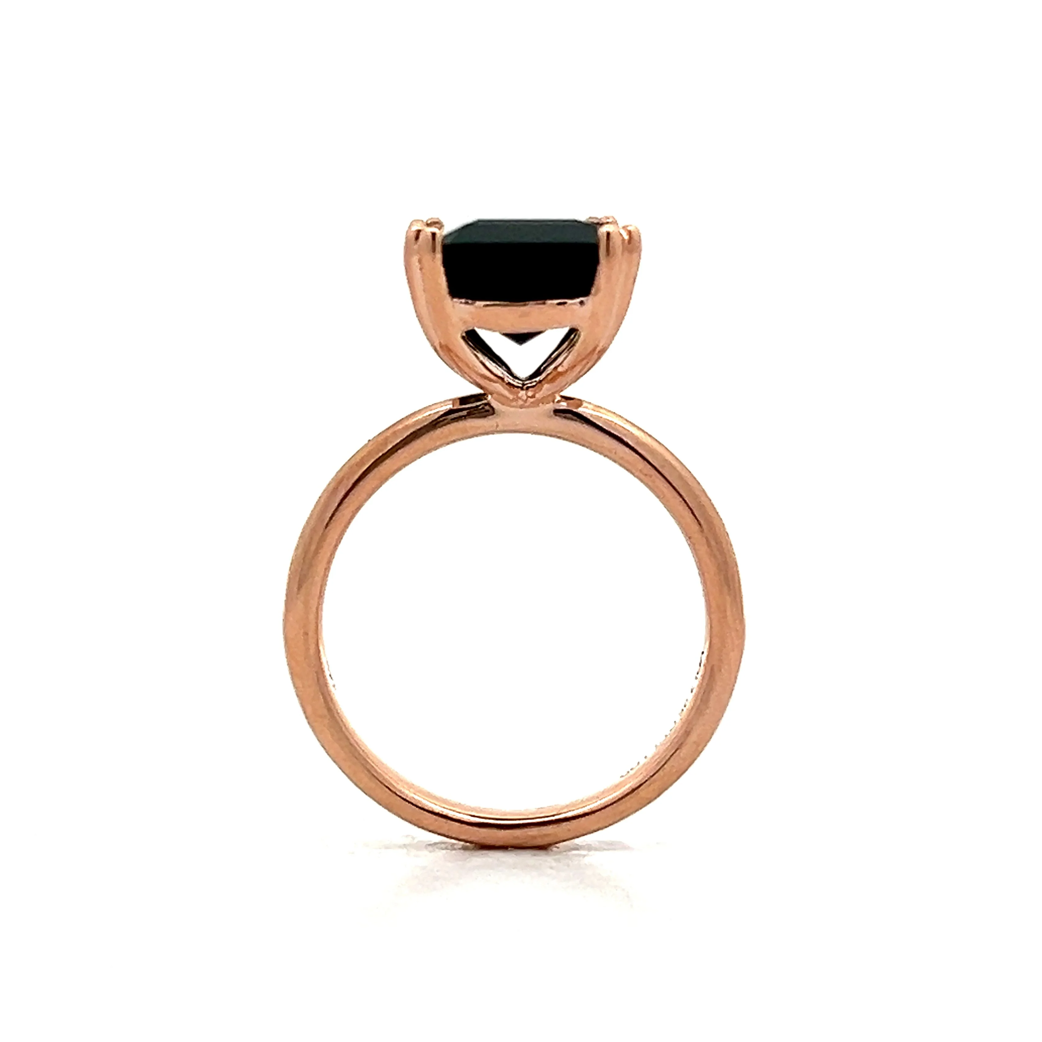 6.01 Emerald Cut Green Tourmaline Cocktail Ring in 14k Rose Gold - Image 4