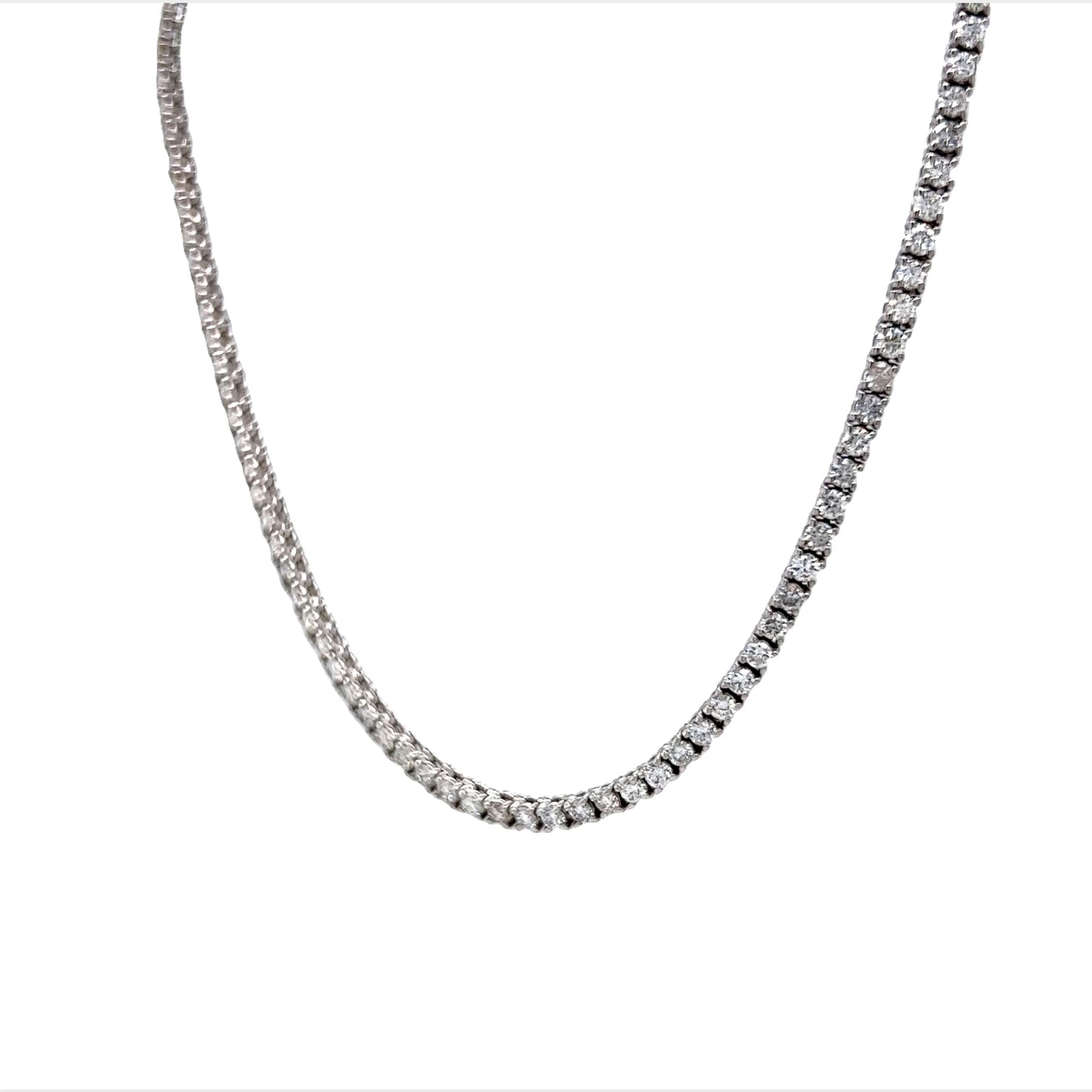 6.05 Carat Diamond Tennis Necklace in 18k White Gold - Image 2