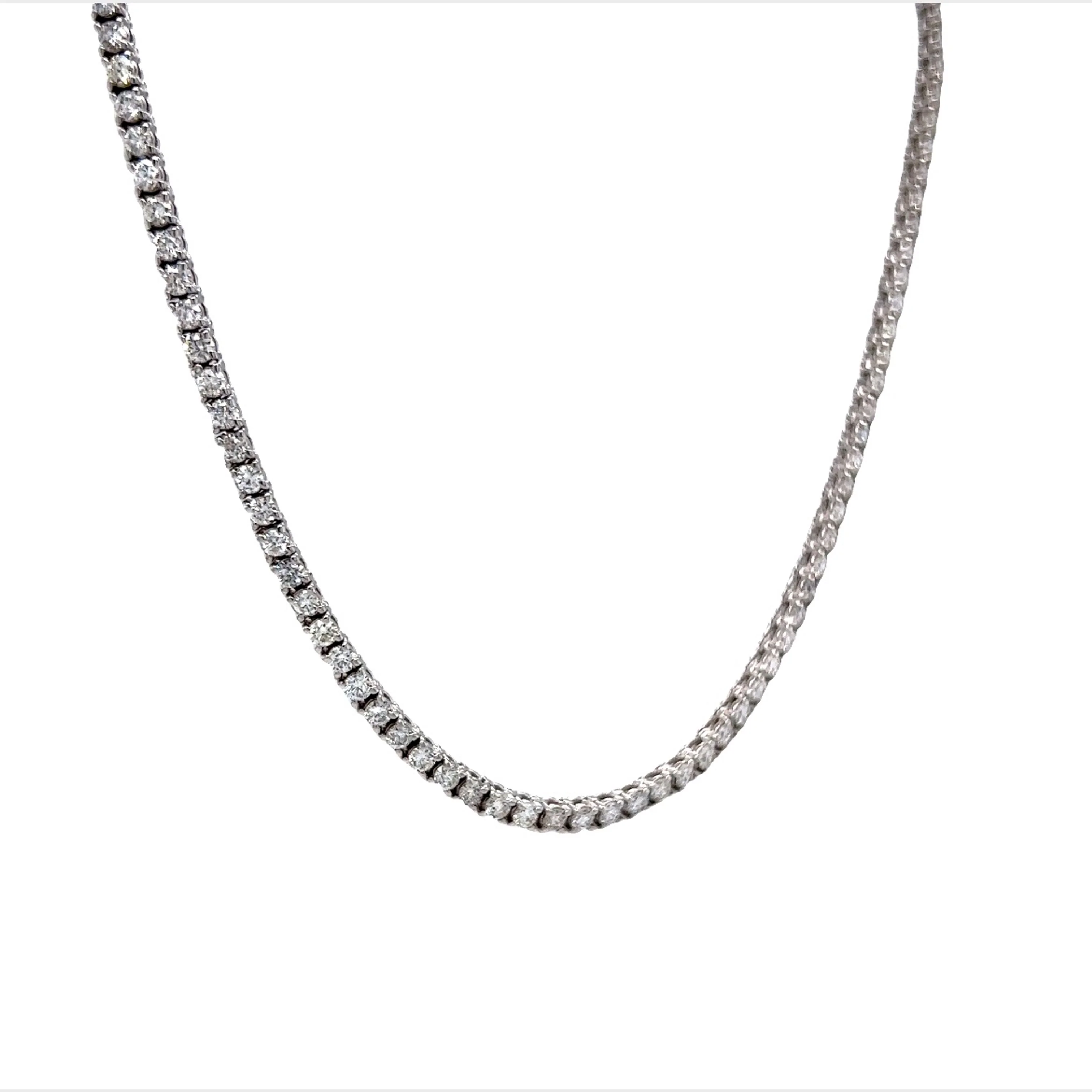 6.05 Carat Diamond Tennis Necklace in 18k White Gold - Image 3