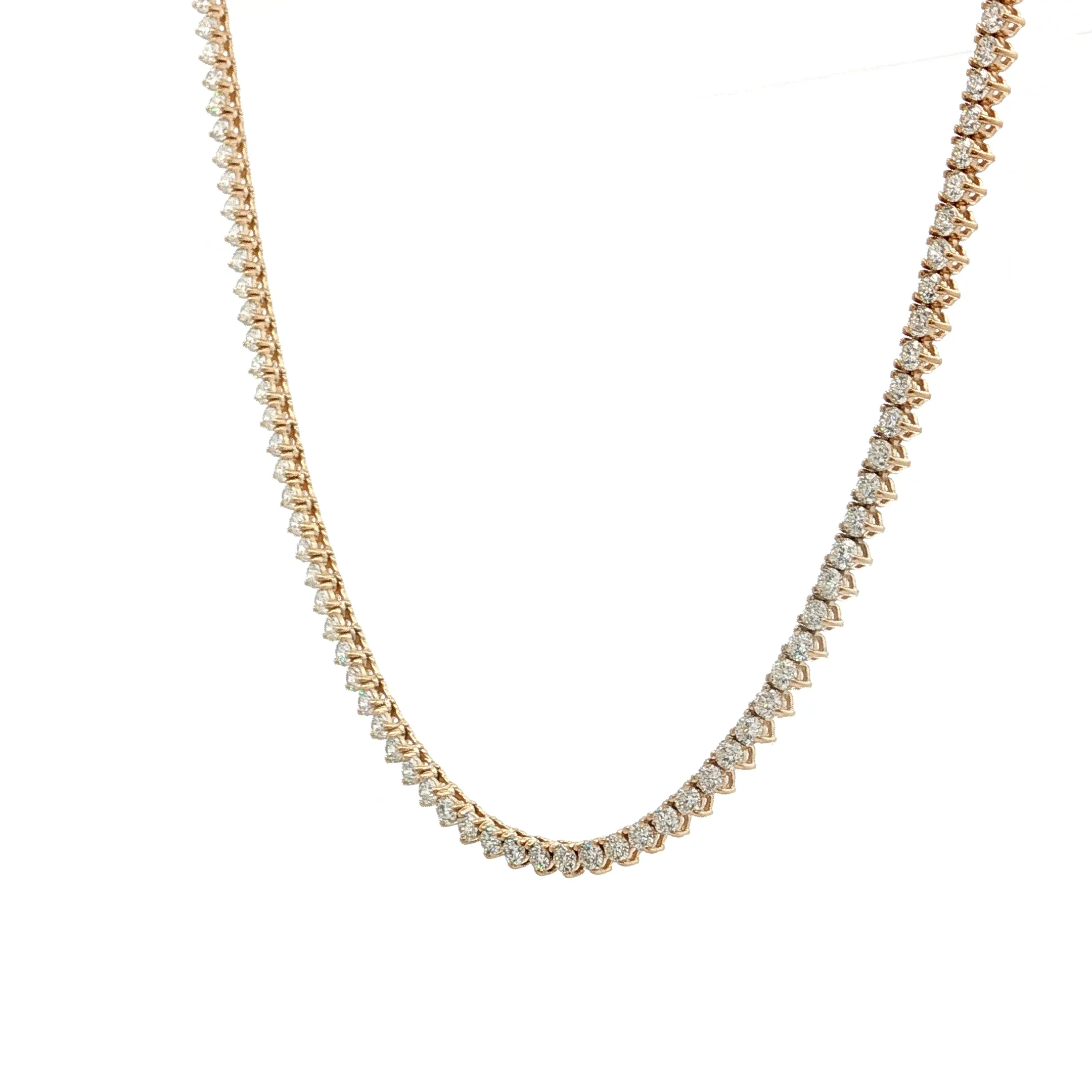 6.12 Round Brilliant Diamond Tennis Necklace 14k - Image 2