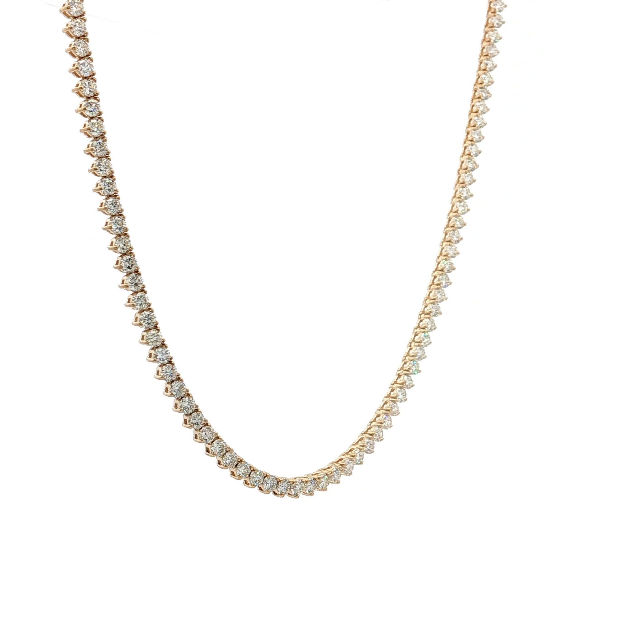 6.12 Round Brilliant Diamond Tennis Necklace 14k - Image 3