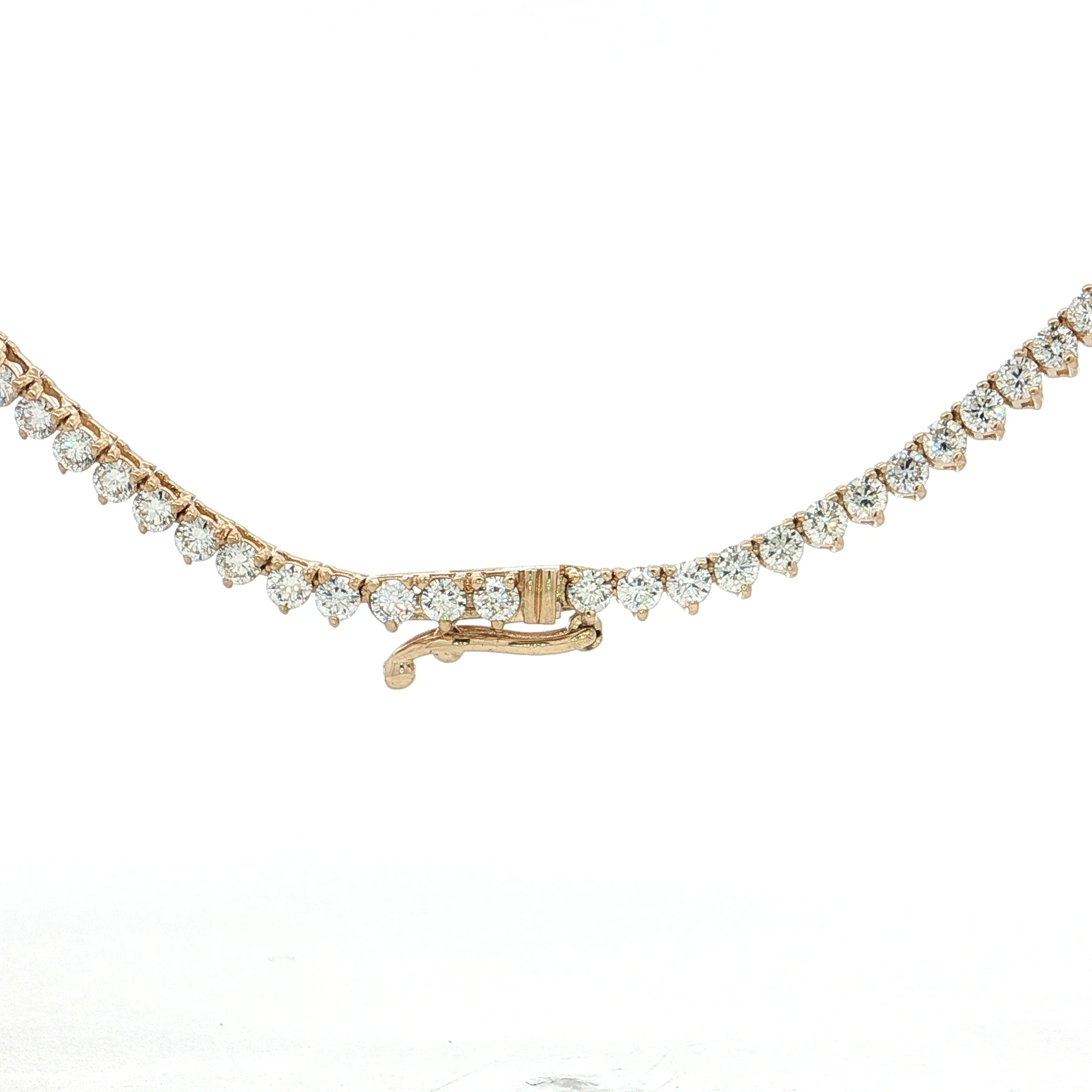 6.12 Round Brilliant Diamond Tennis Necklace 14k - Image 4