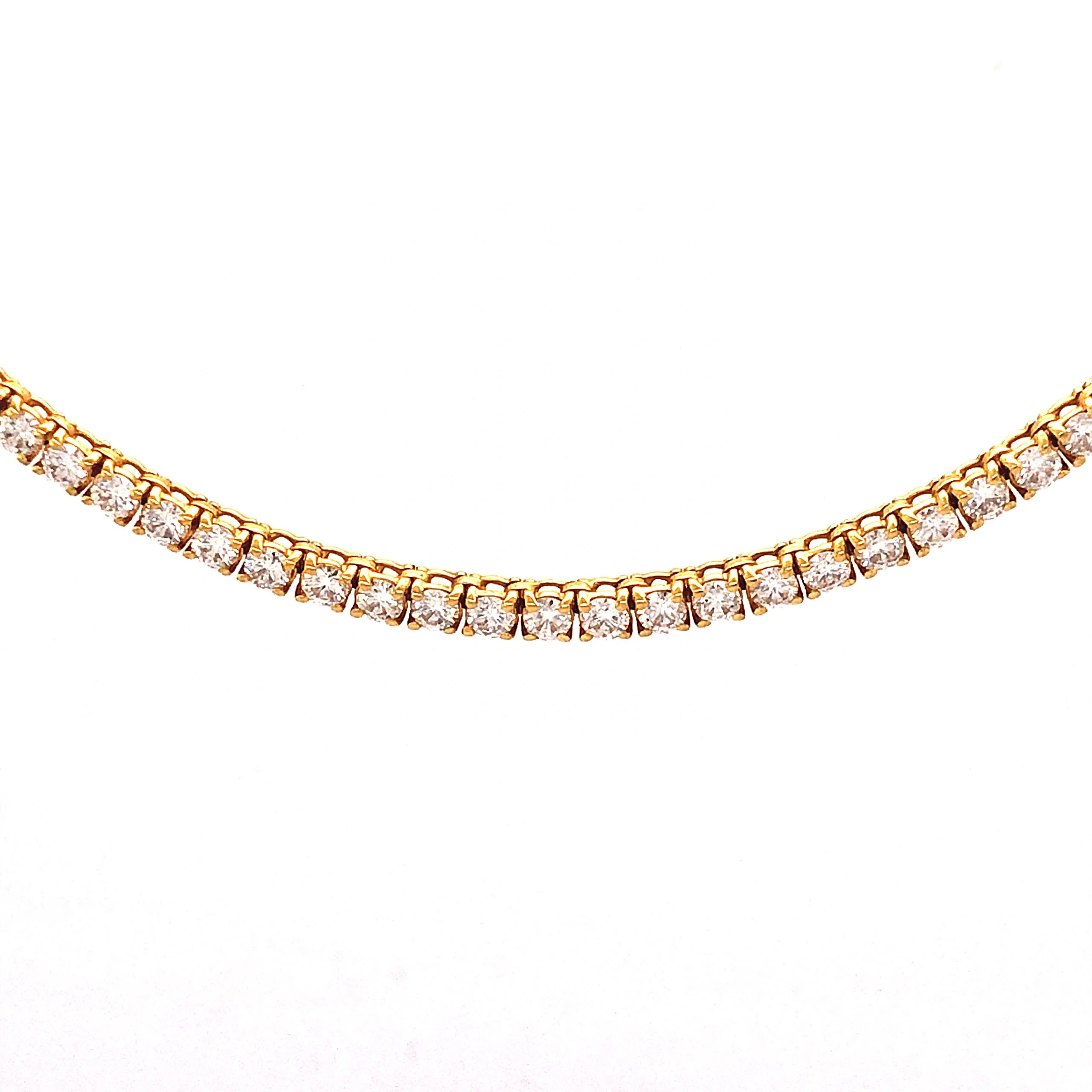 6.20 Diamond Tennis Necklace in 18k Yellow Gold - Image 2