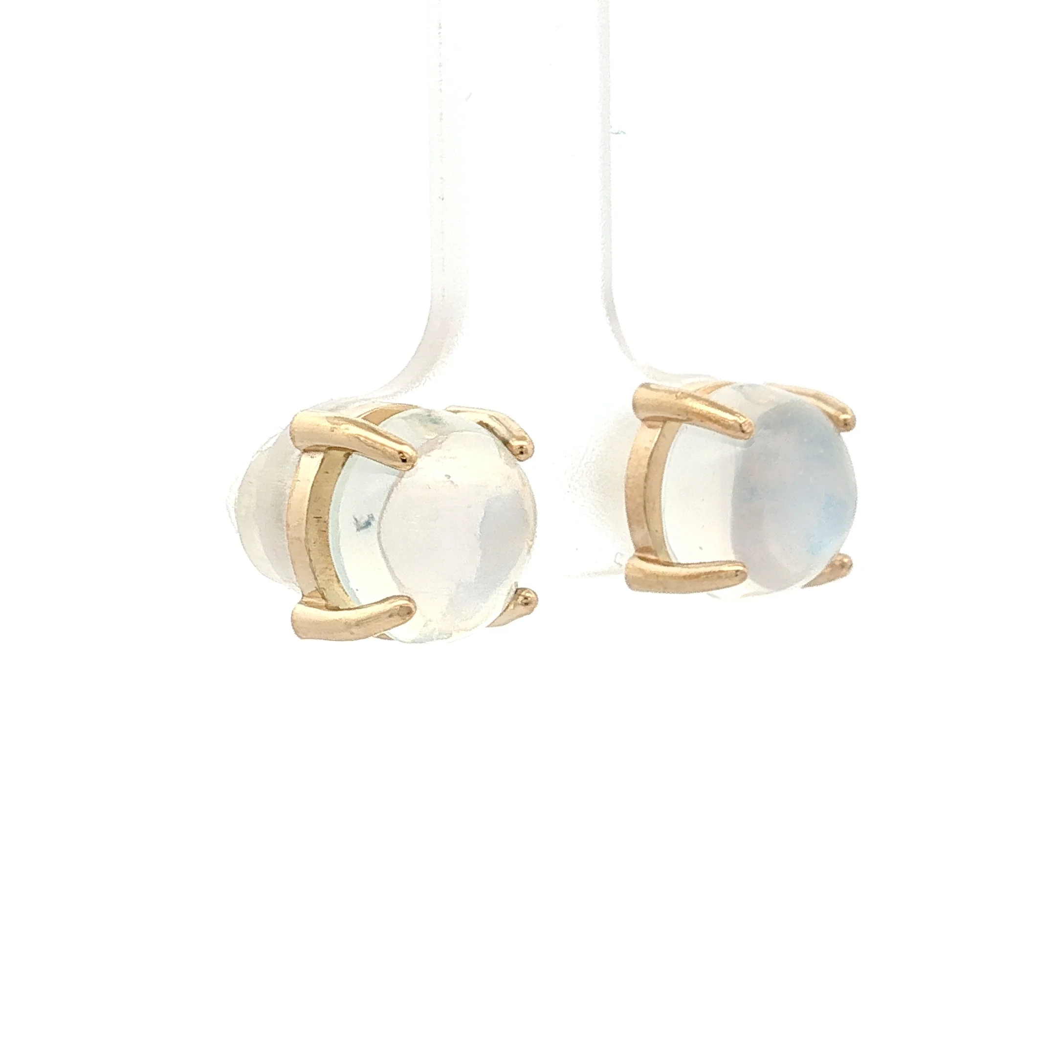 6.23 Moonstone Stud Earrings 14k Yellow Gold - Image 3