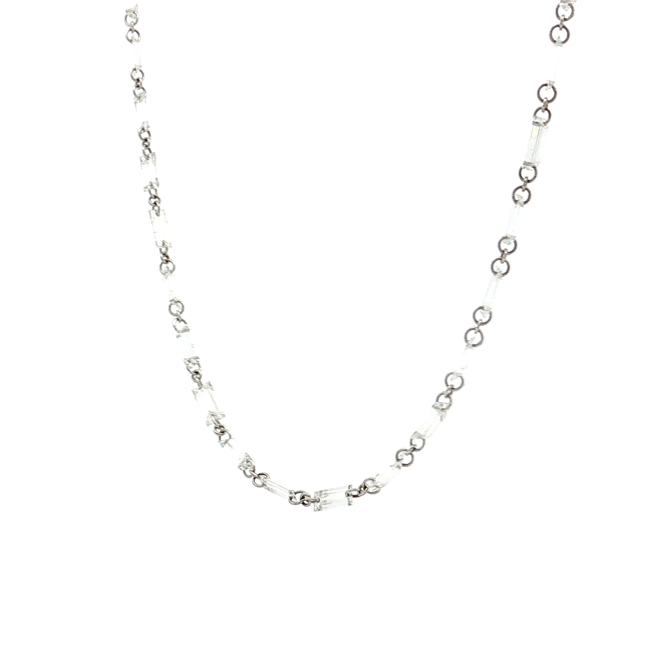 6.32 Baguette Diamond Necklace 18k White Gold - Image 2