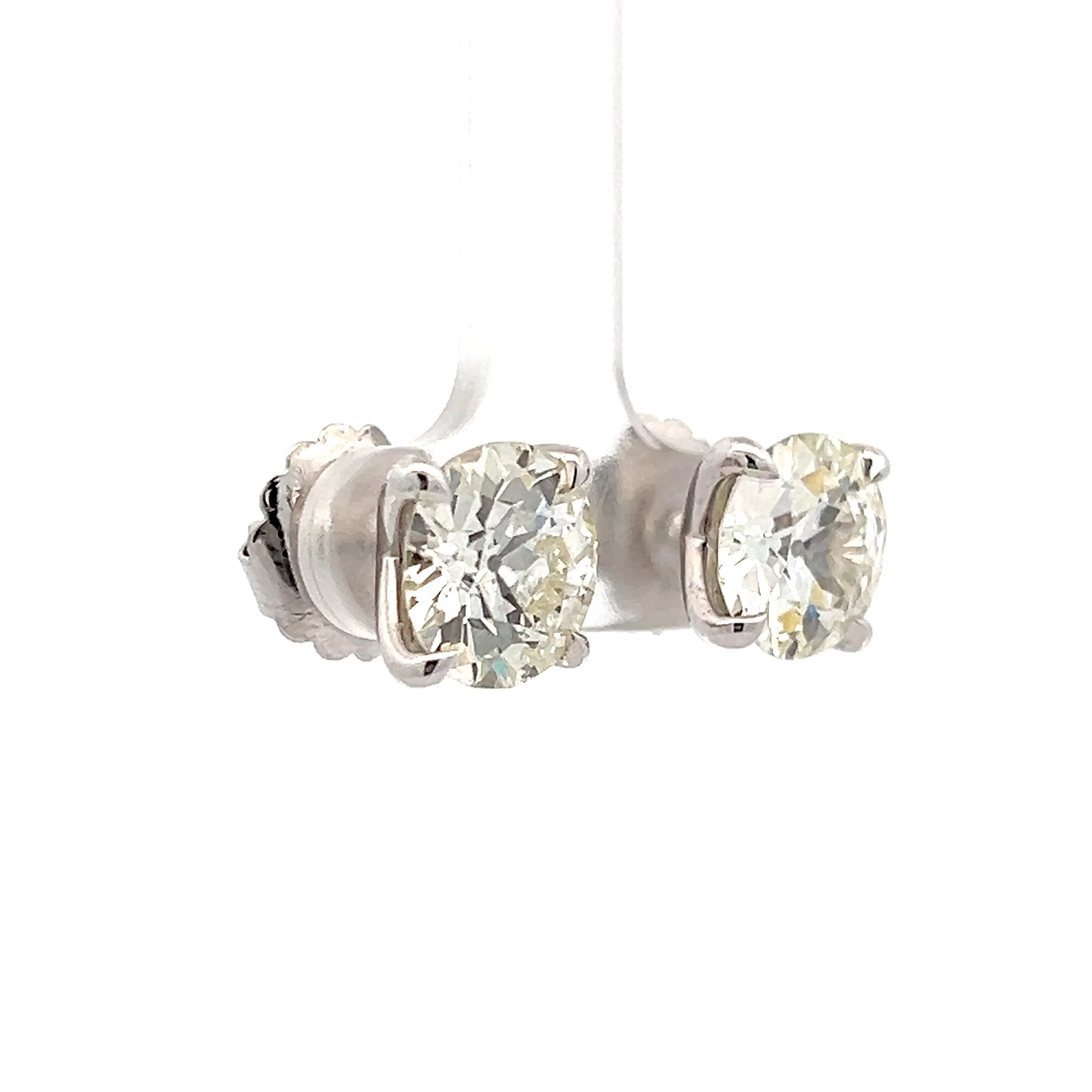 6.33 Old European Diamond Stud Earrings in 18k - Image 3
