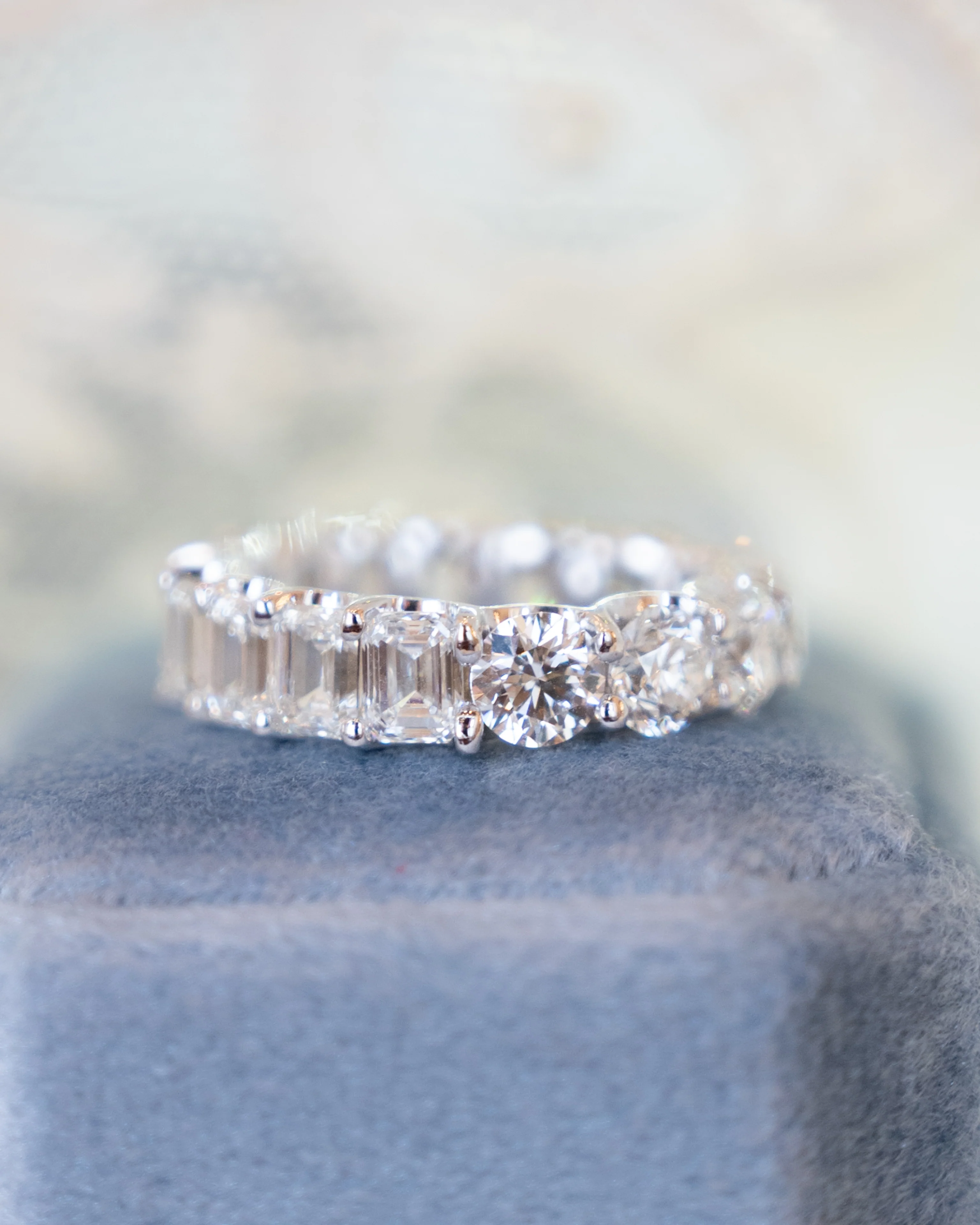 6.40 Diamond Eternity Wedding Band in 18k White Gold - Image 7
