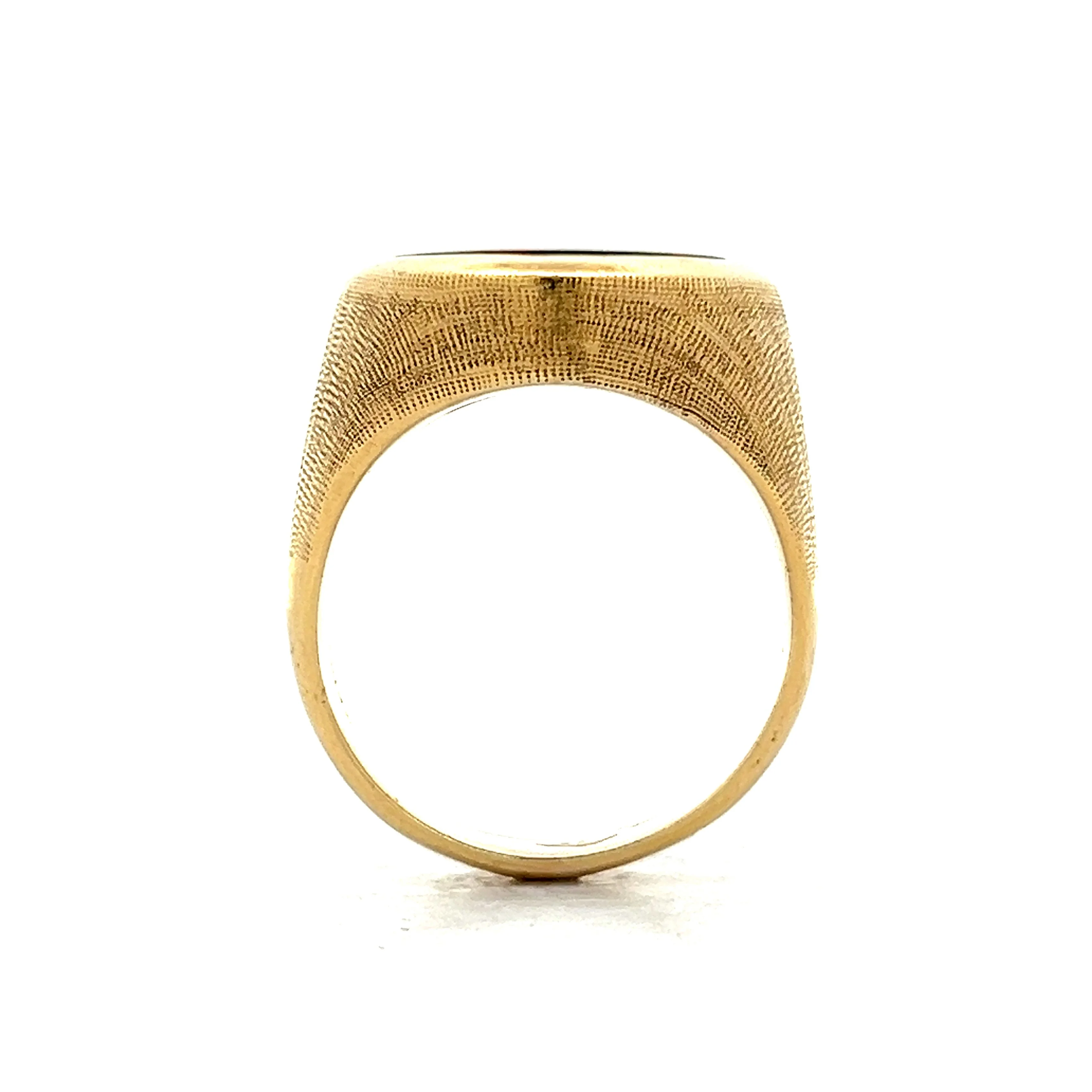 6.41 Men's Cabochon Bloodstone Ring in 14k Yellow Gold - Image 4