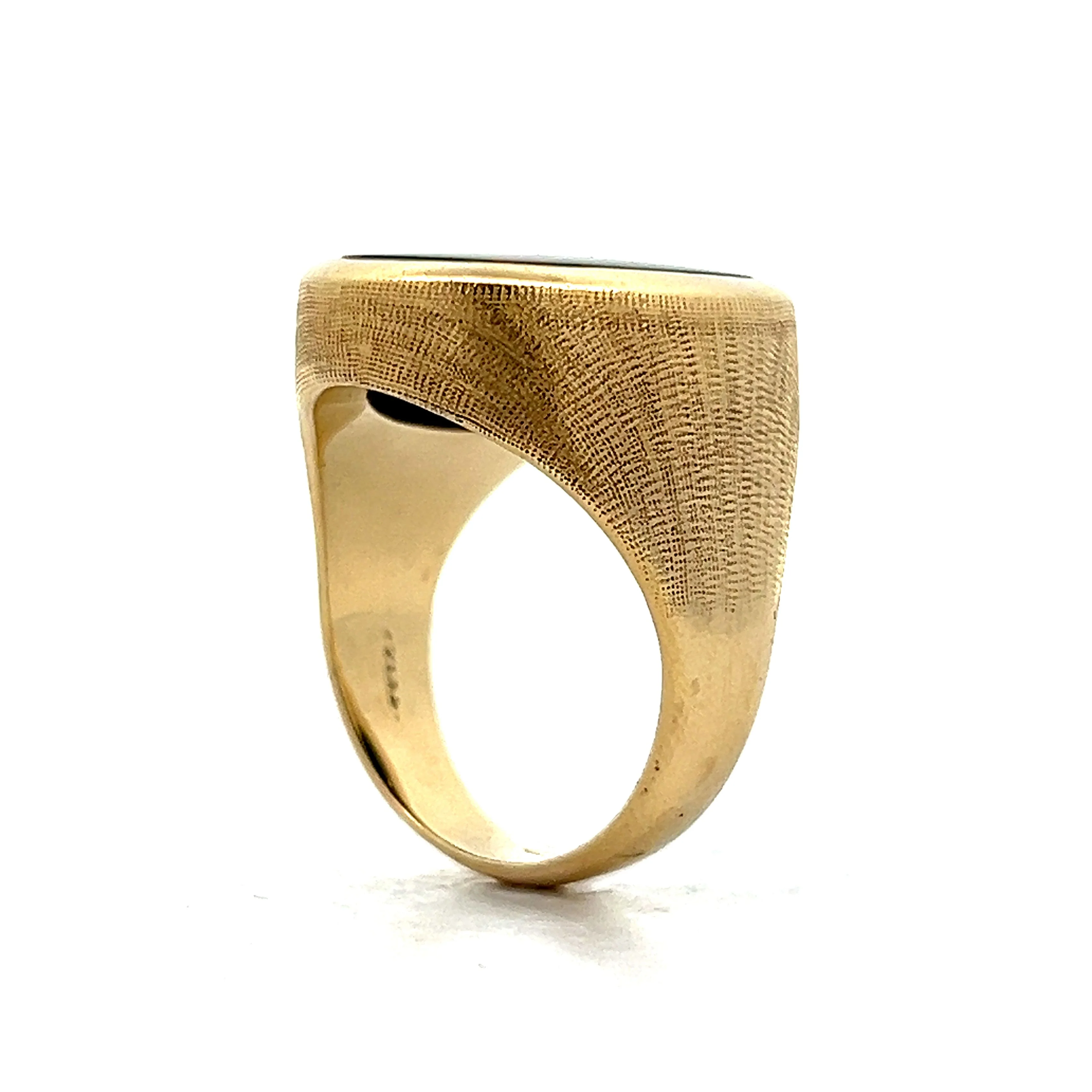 6.41 Men's Cabochon Bloodstone Ring in 14k Yellow Gold - Image 5