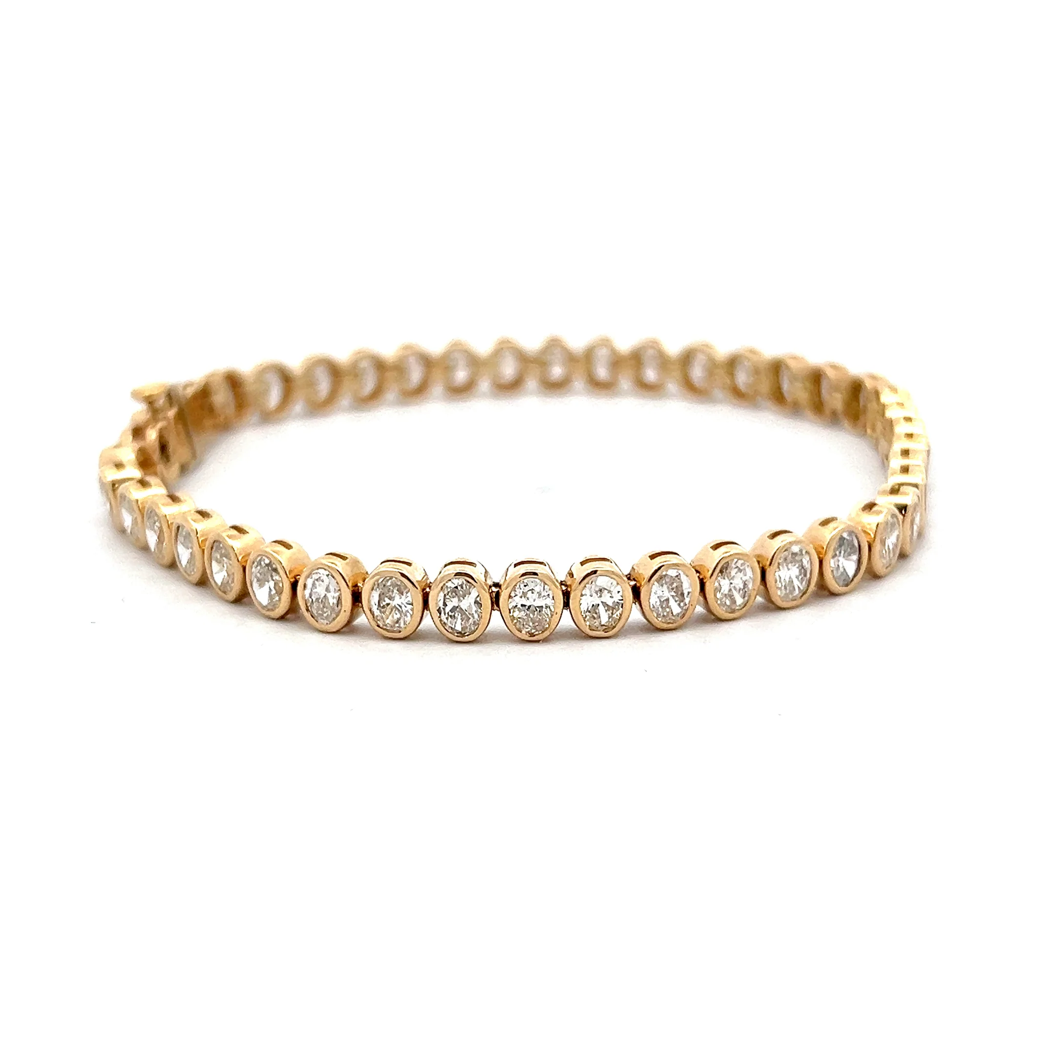 6.44 Oval Diamond Tennis Bracelet in 14k Yellow Gold - Image 3