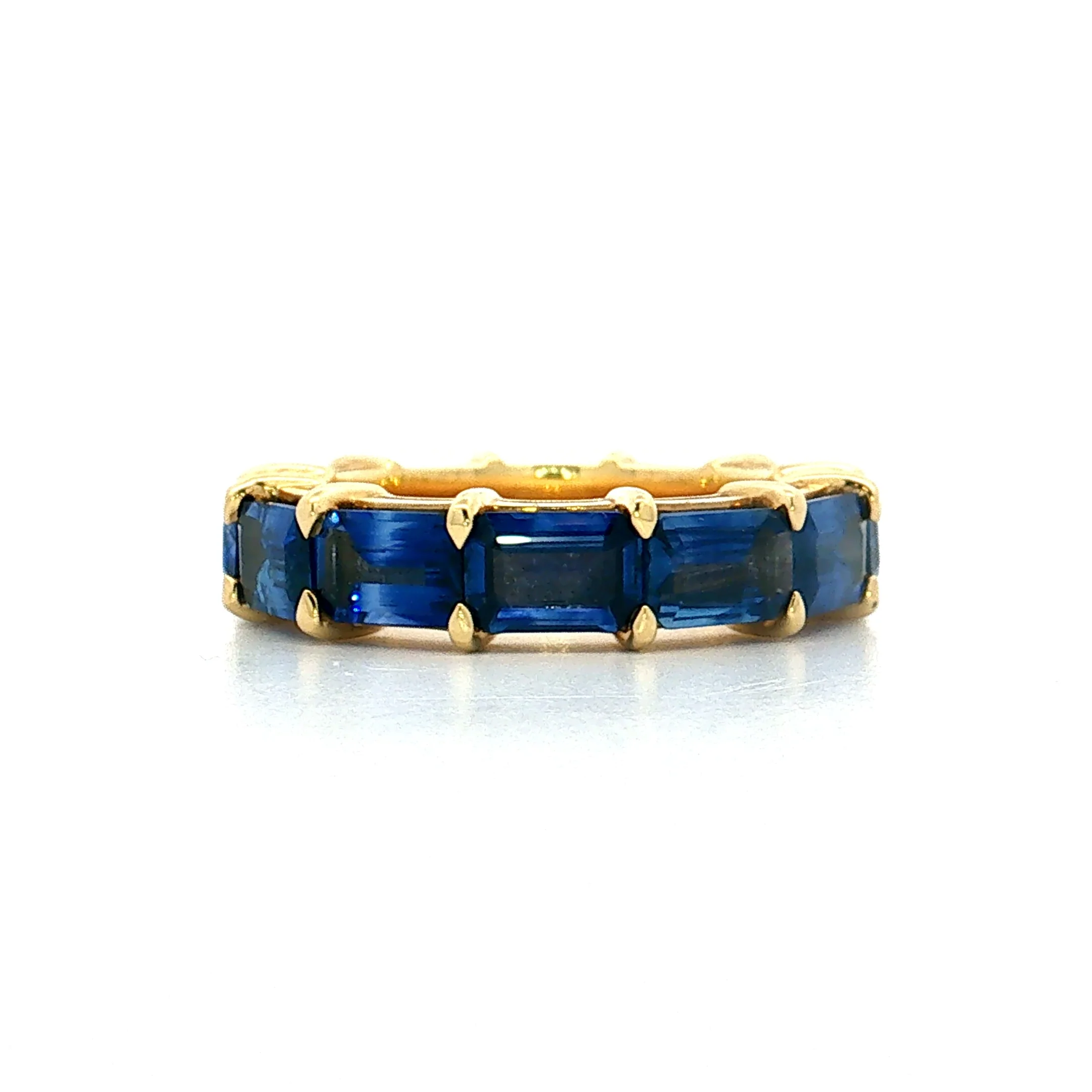 6.45 Emerald Cut Sapphire Eternity Band 18k