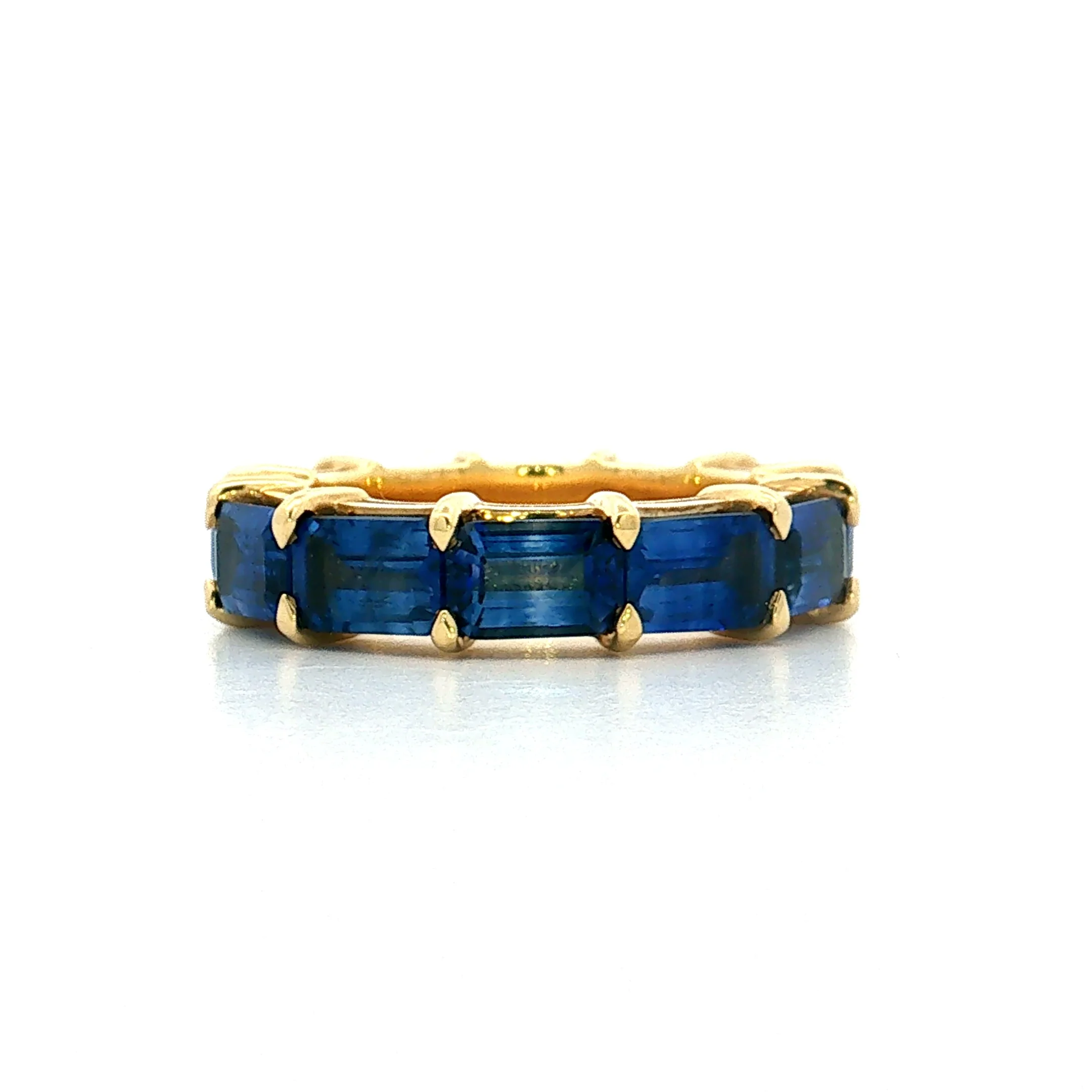 6.45 Emerald Cut Sapphire Eternity Band 18k - Image 2