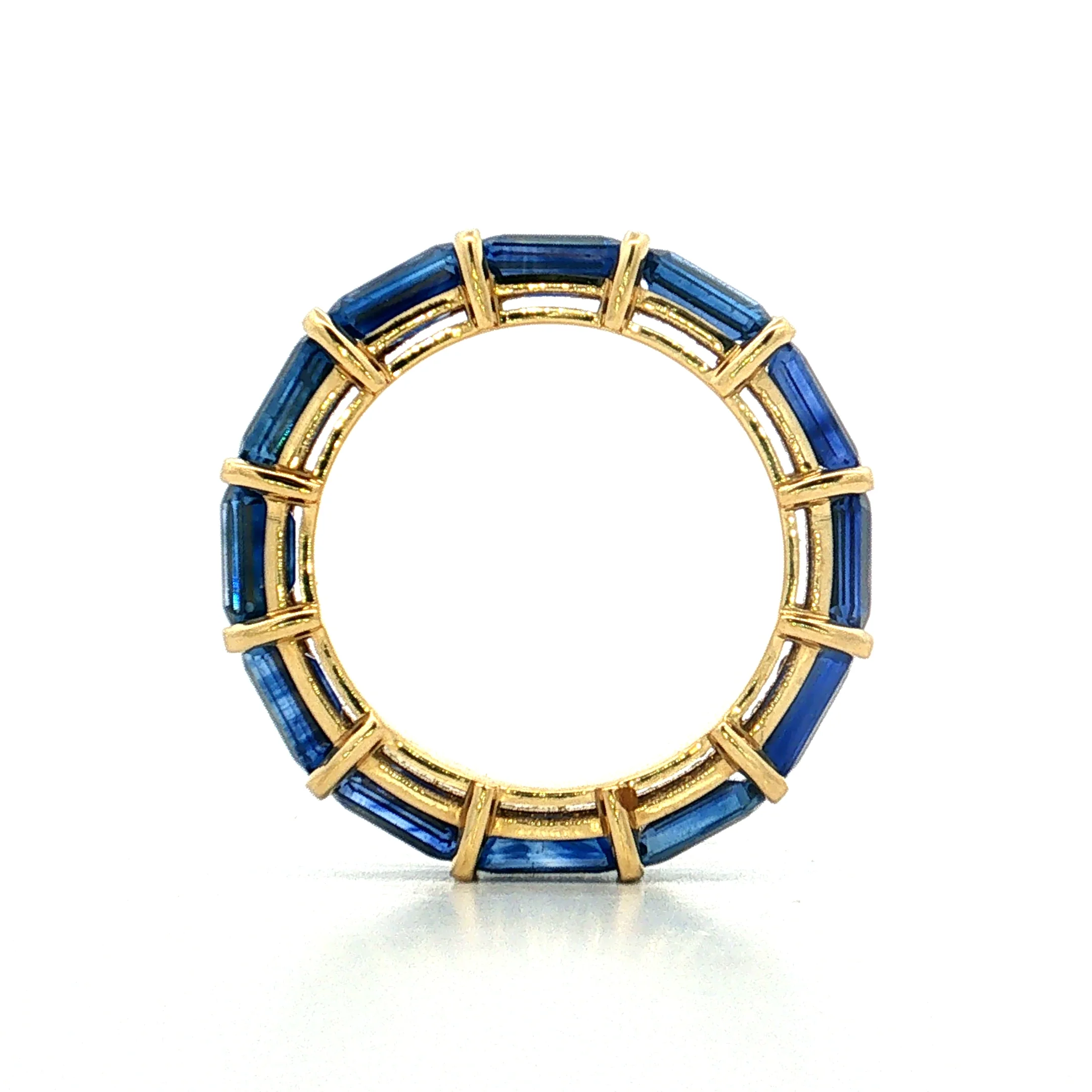 6.45 Emerald Cut Sapphire Eternity Band 18k - Image 6