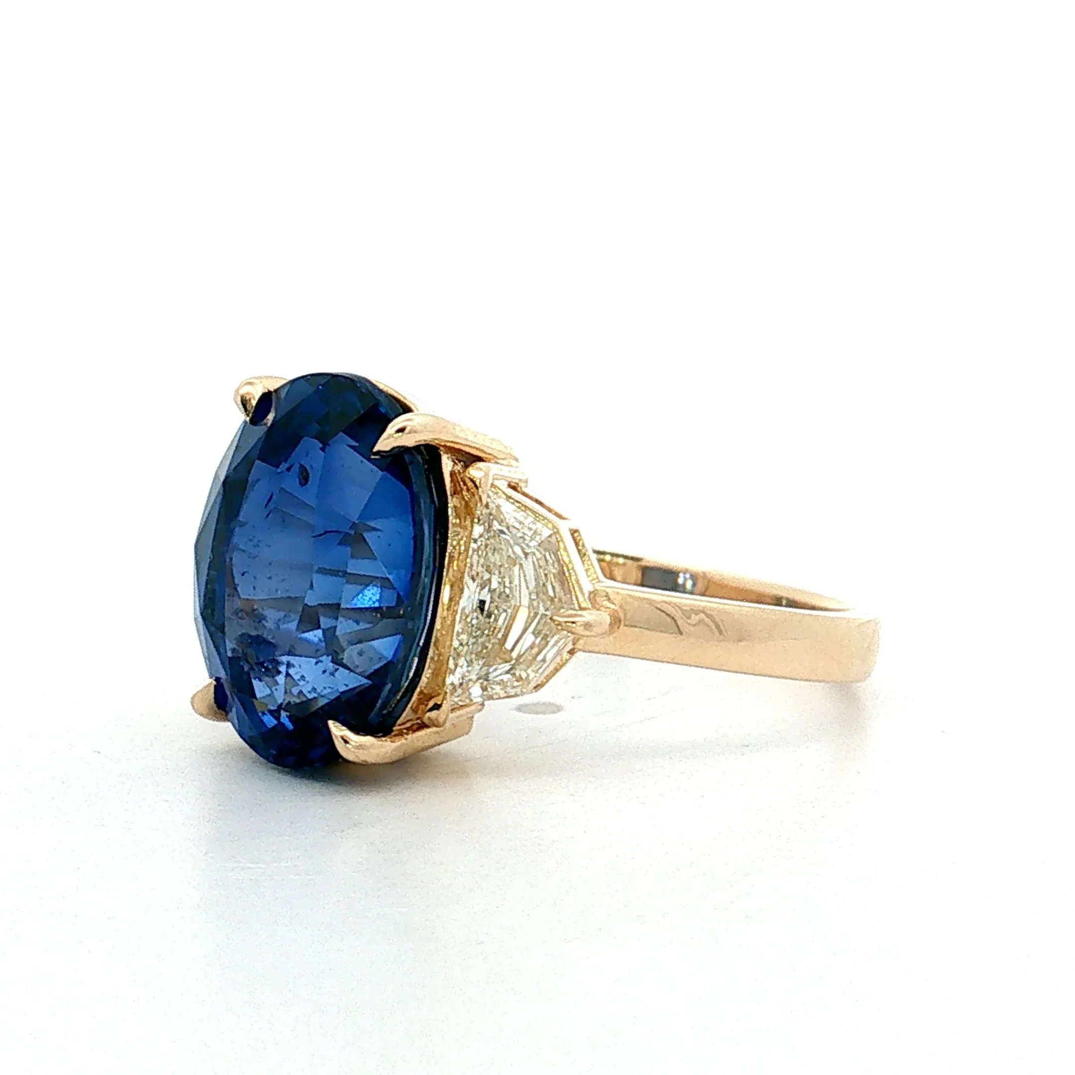 6.49 Oval Sapphire Engagement Ring 14k Yellow Gold - Image 2
