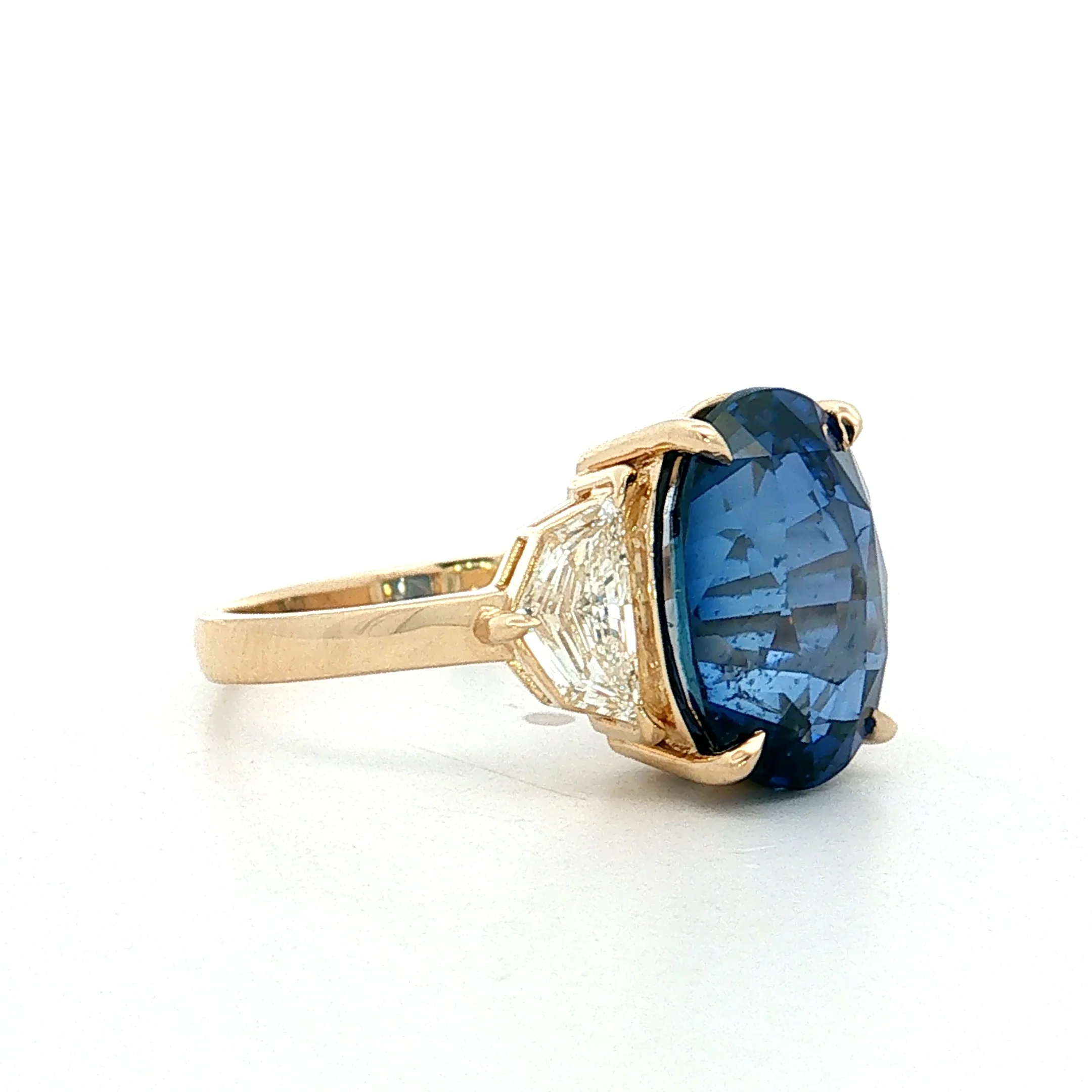 6.49 Oval Sapphire Engagement Ring 14k Yellow Gold - Image 3