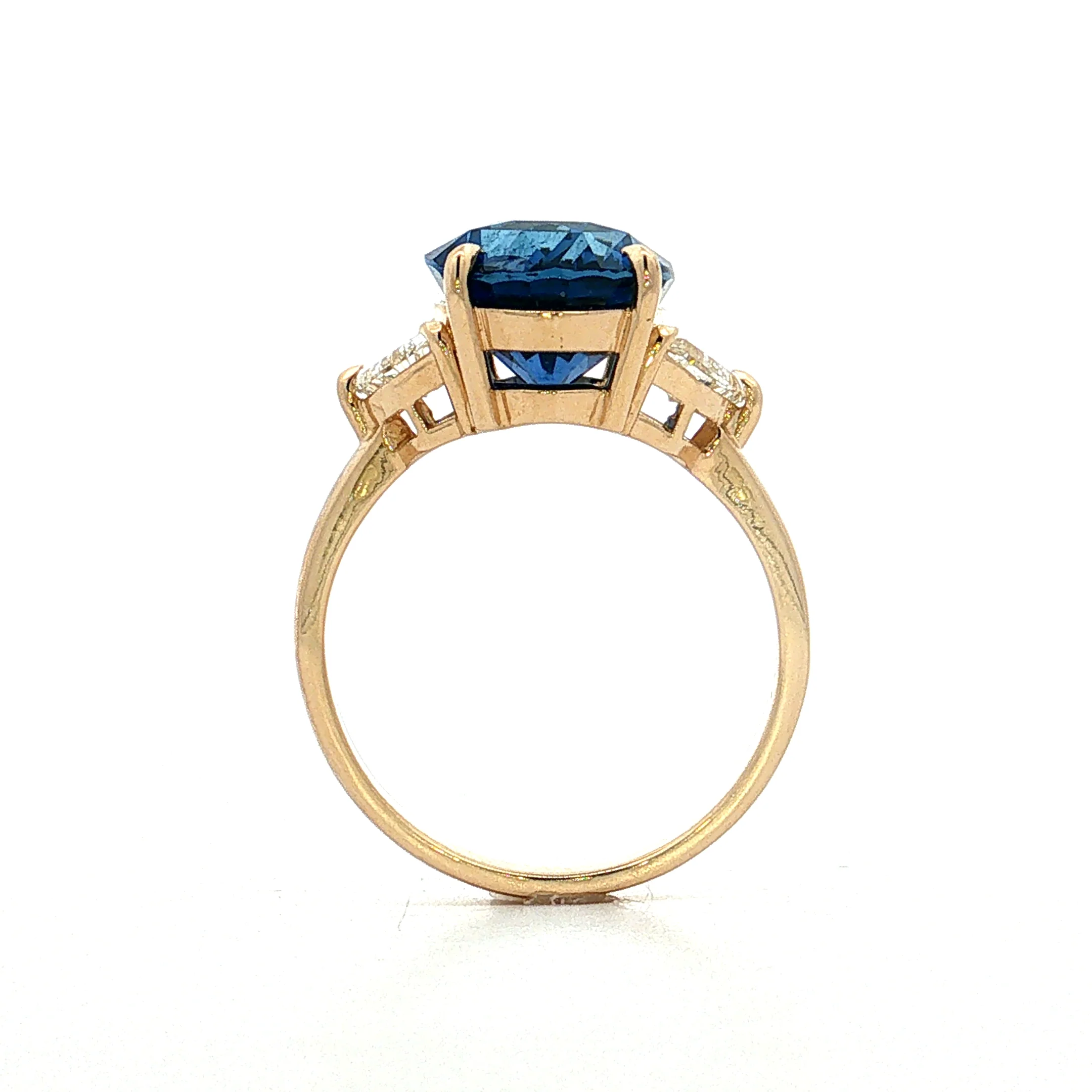 6.49 Oval Sapphire Engagement Ring 14k Yellow Gold - Image 4