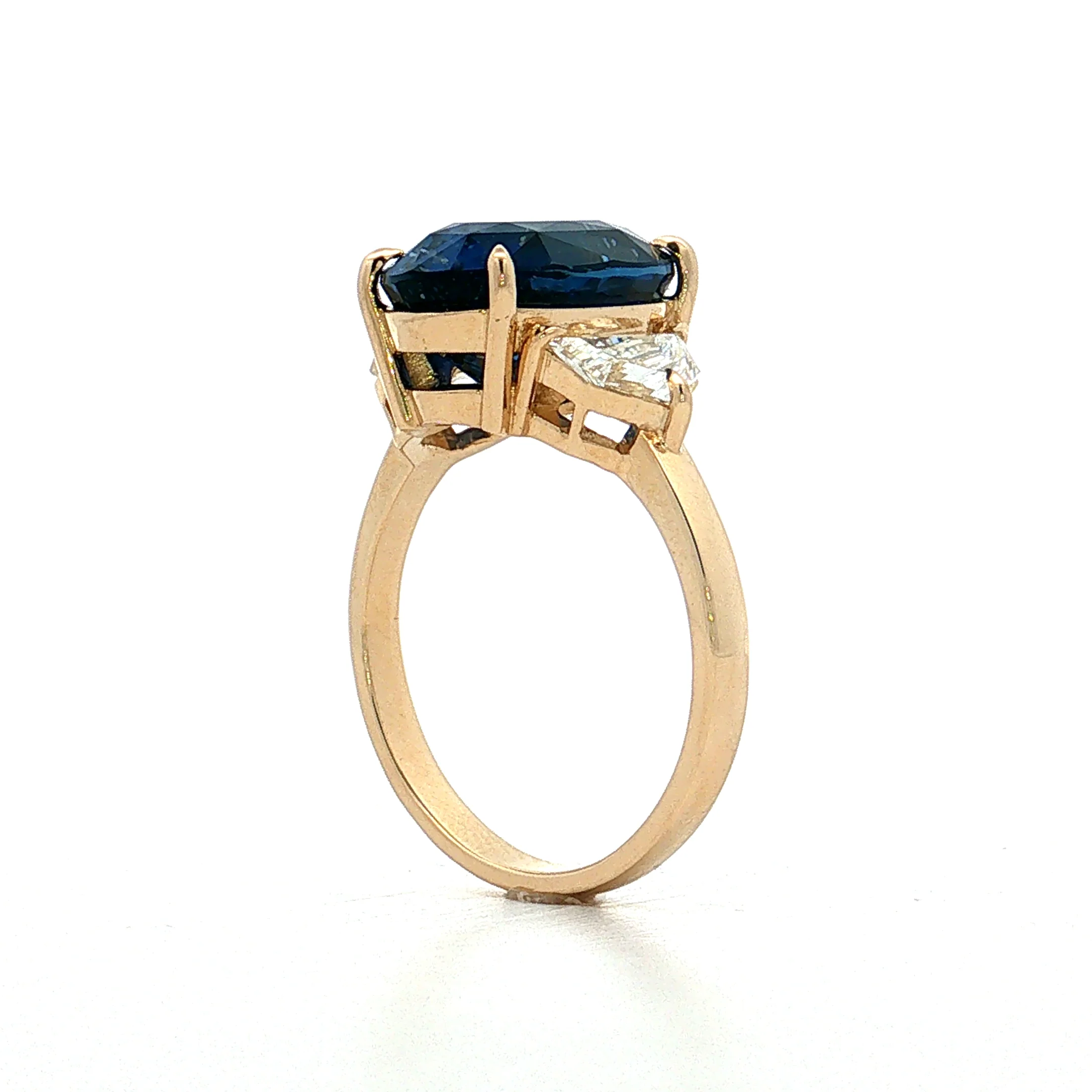 6.49 Oval Sapphire Engagement Ring 14k Yellow Gold - Image 5