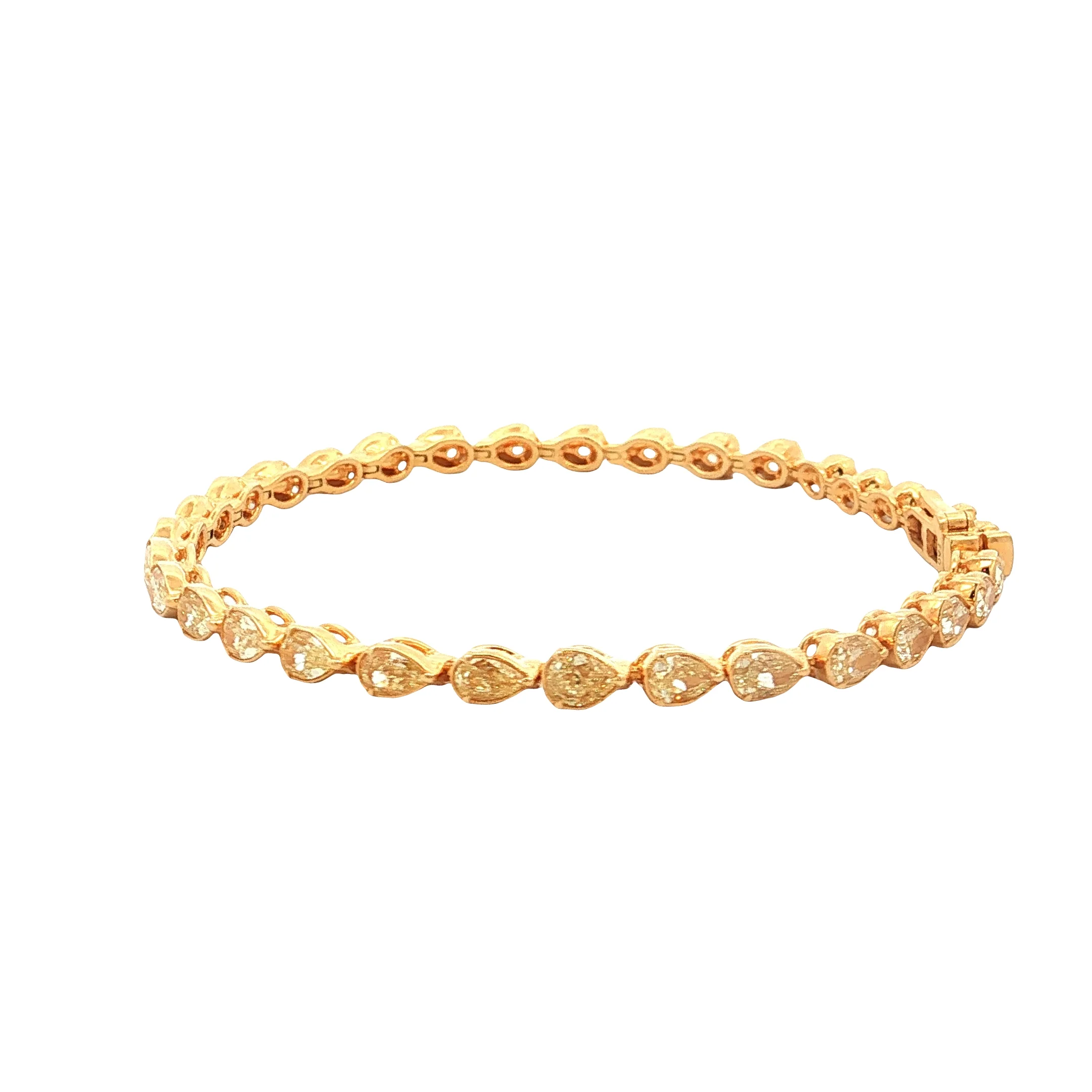 6.57 Fancy Intense Yellow Diamond Tennis Bracelet 18k - Image 2