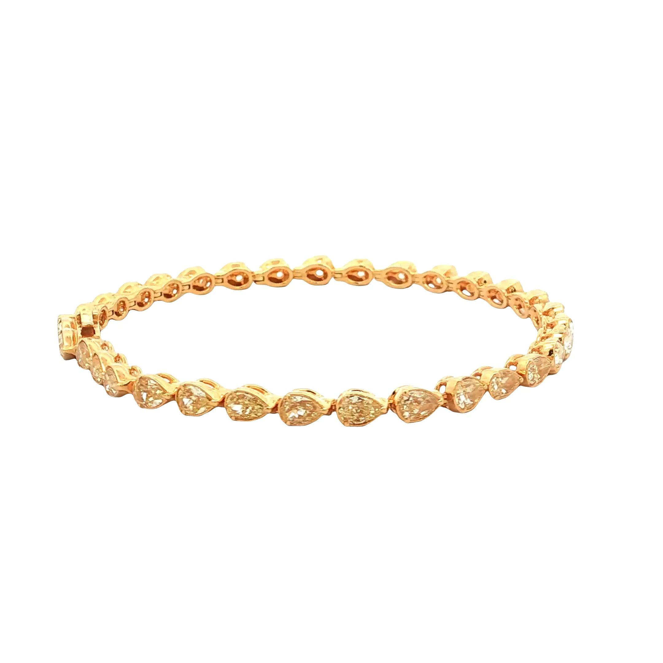 6.57 Fancy Intense Yellow Diamond Tennis Bracelet 18k - Image 3