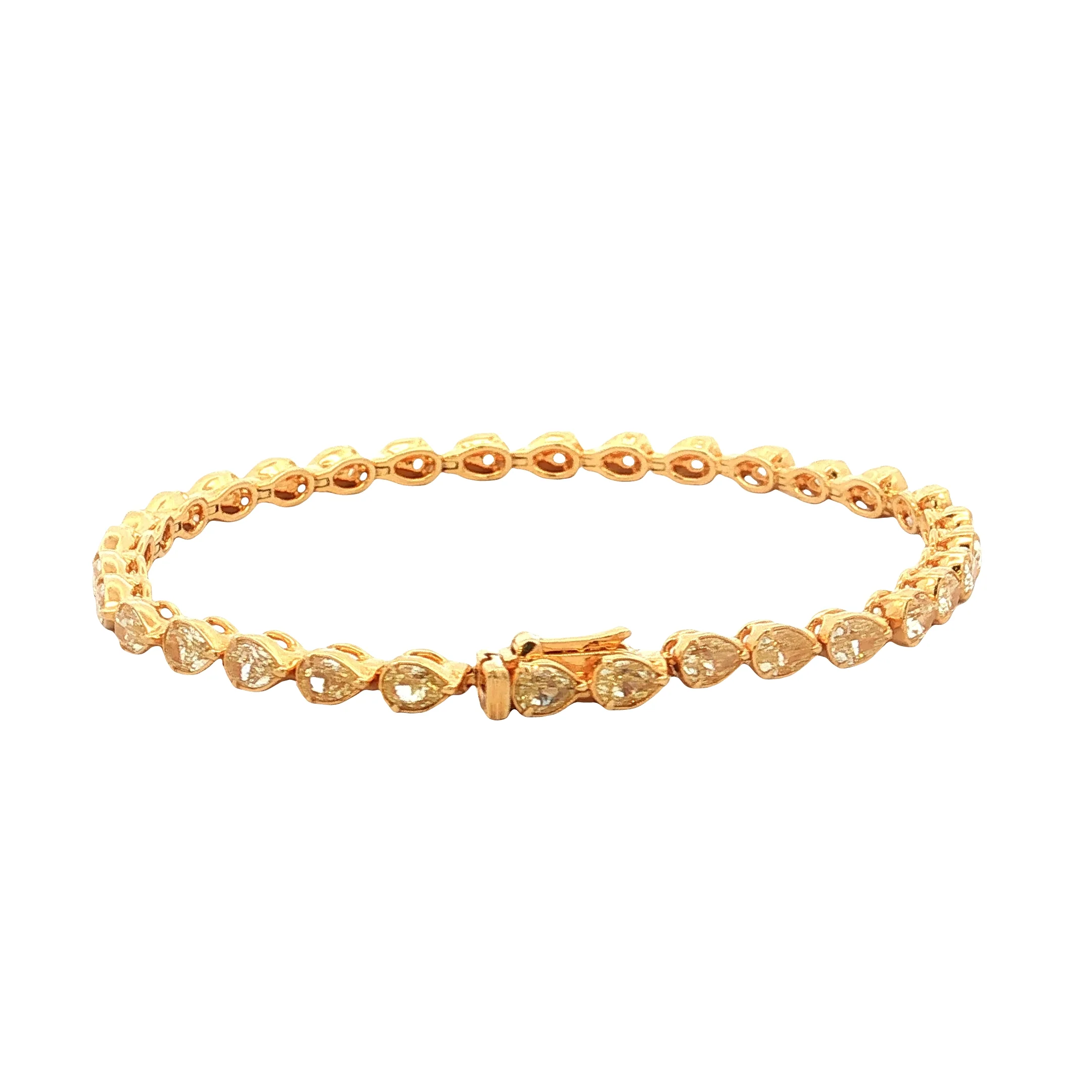 6.57 Fancy Intense Yellow Diamond Tennis Bracelet 18k - Image 4