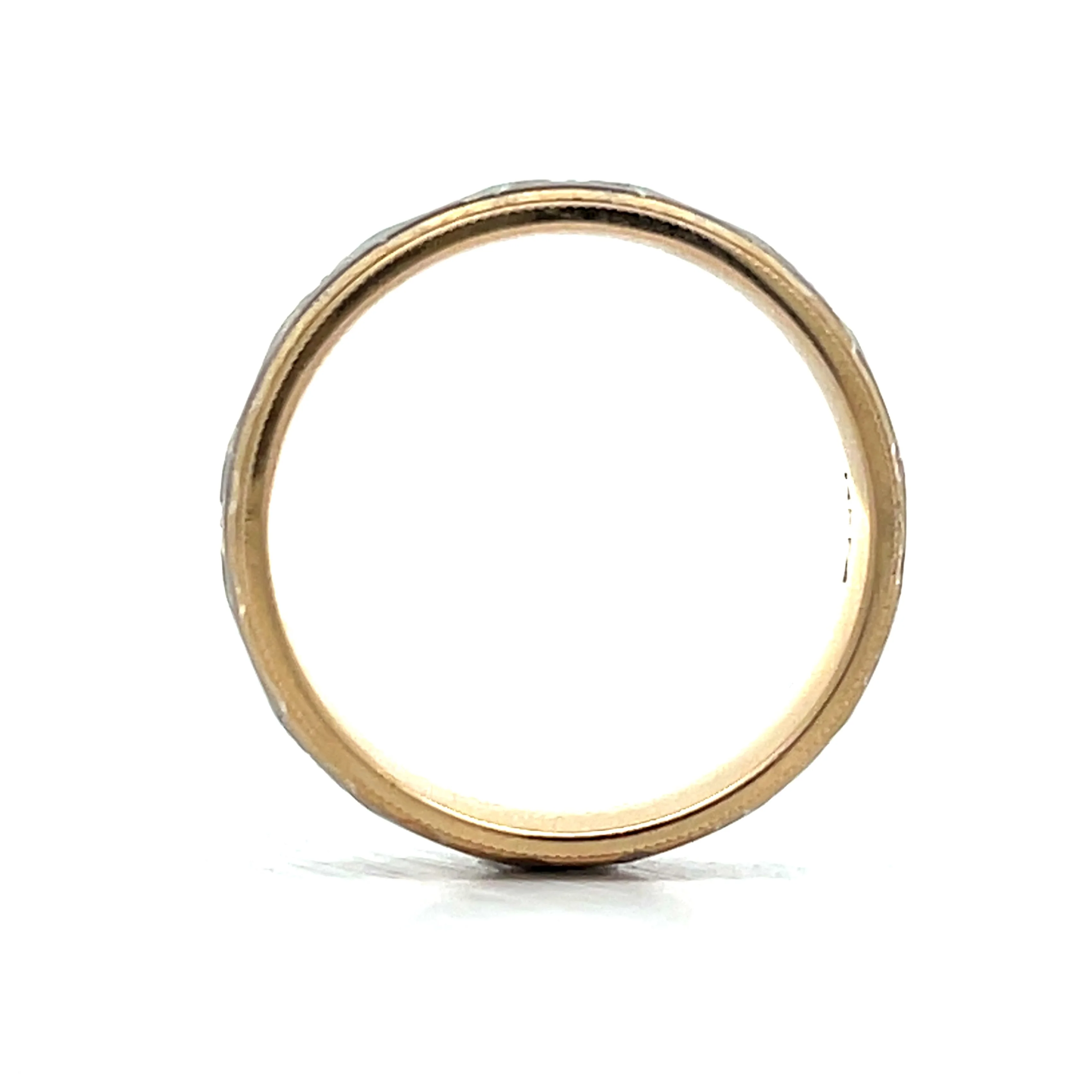 6.5mm Mens Vintage Inspired Orange Blossom Band in 14k - Image 4
