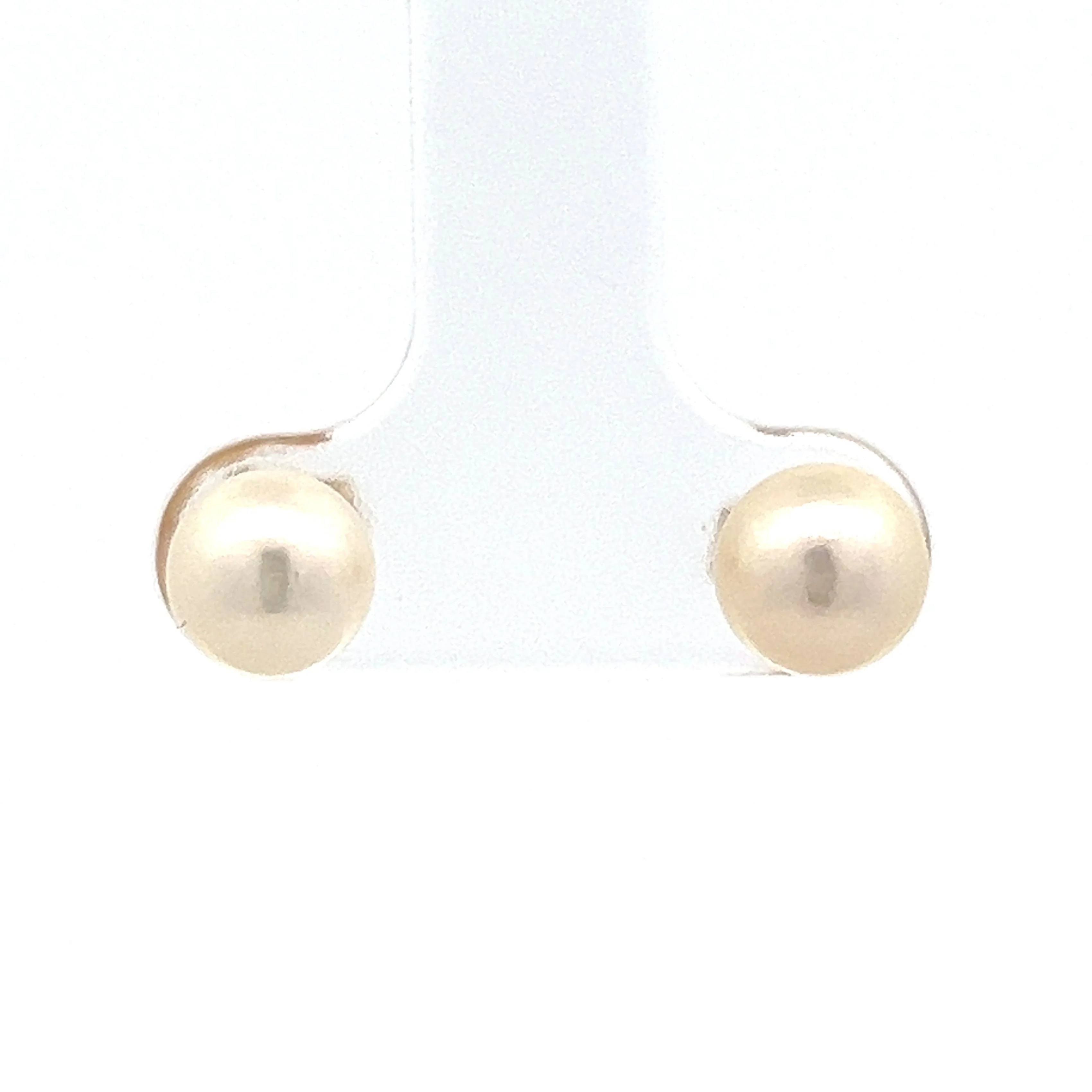 6.5mm Pearl Stud Earrings in 14k Yellow Gold