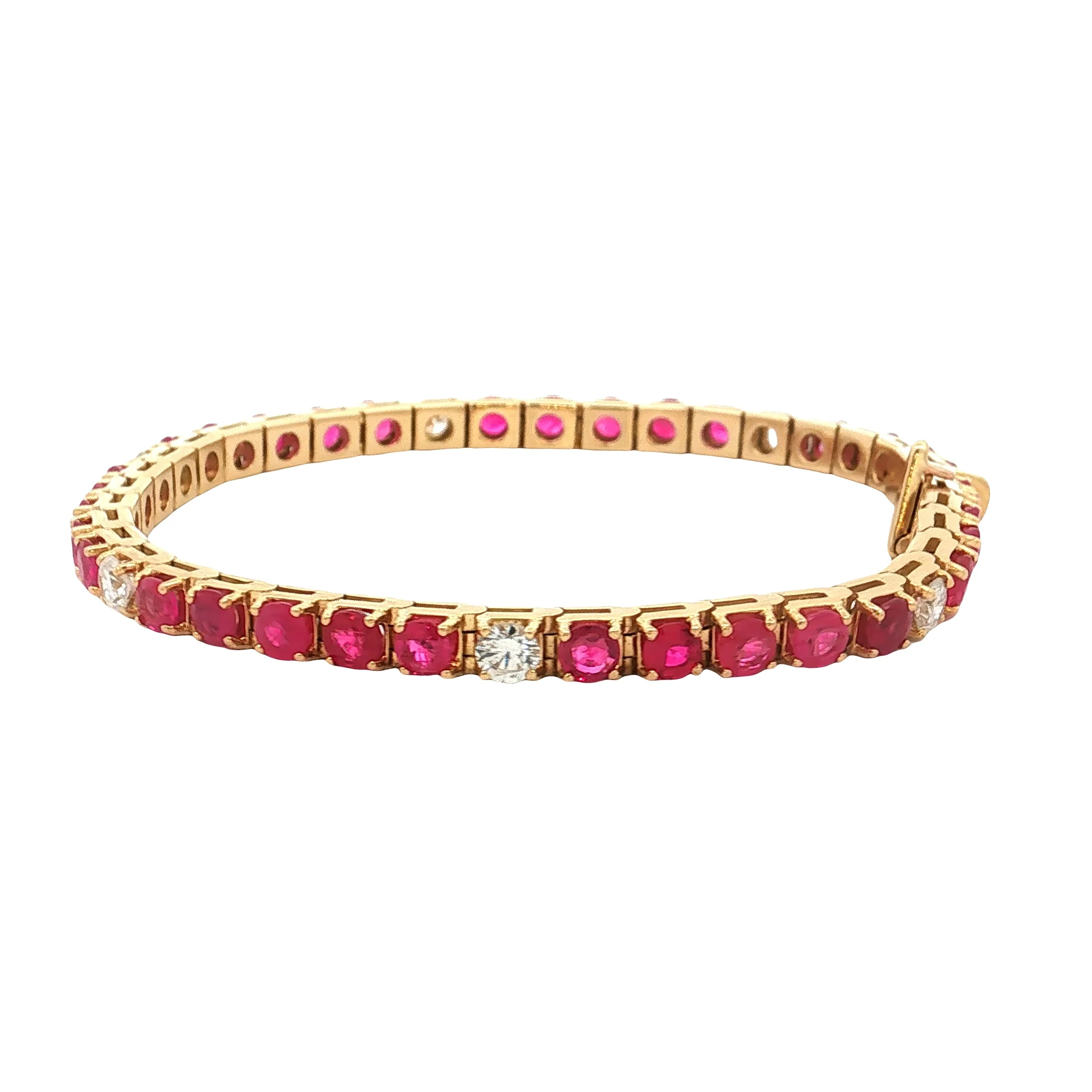 6.63 Rubie & Diamond Tennis Necklace 18k - Image 2