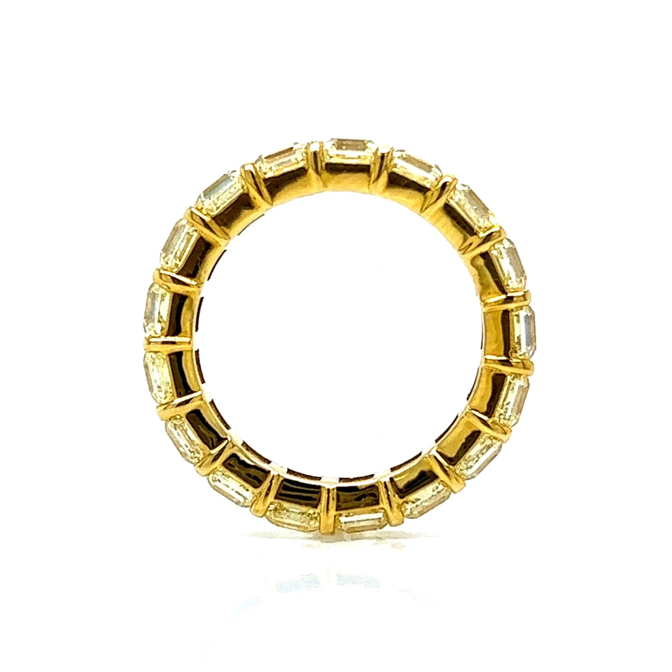 6.70 Fancy Yellow Asscher Cut Diamond Eternity Band in 18k - Image 4