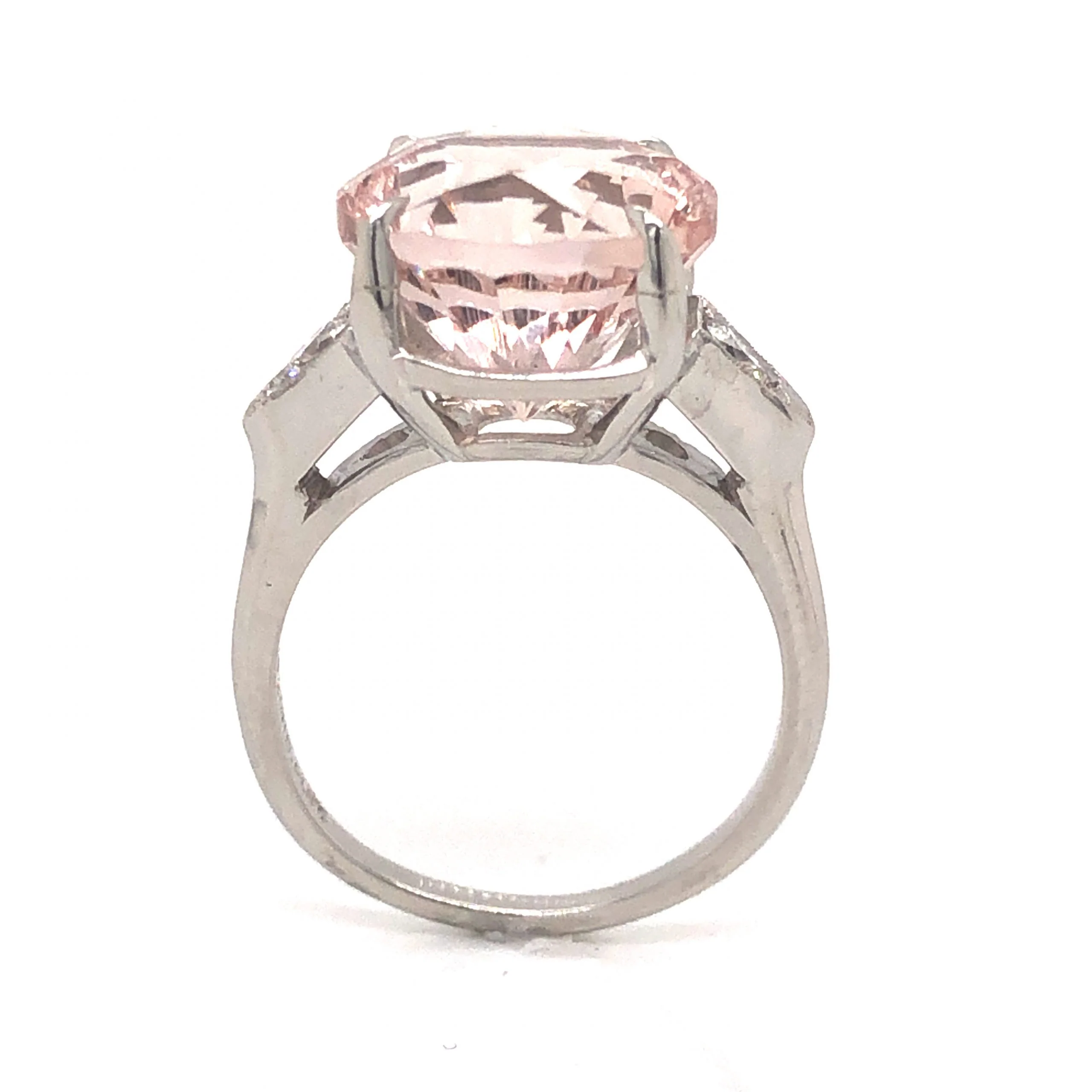 6.92 Mid-Century Morganite Engagement Ring in Platinum - Image 4