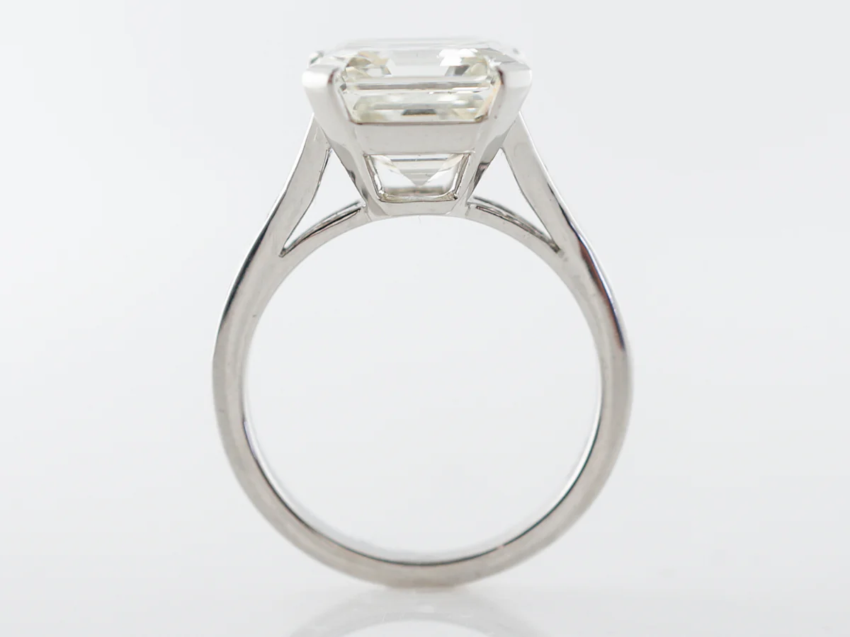 6 Carat Asscher Cut Diamond Engagement Ring in Platinum - Image 4