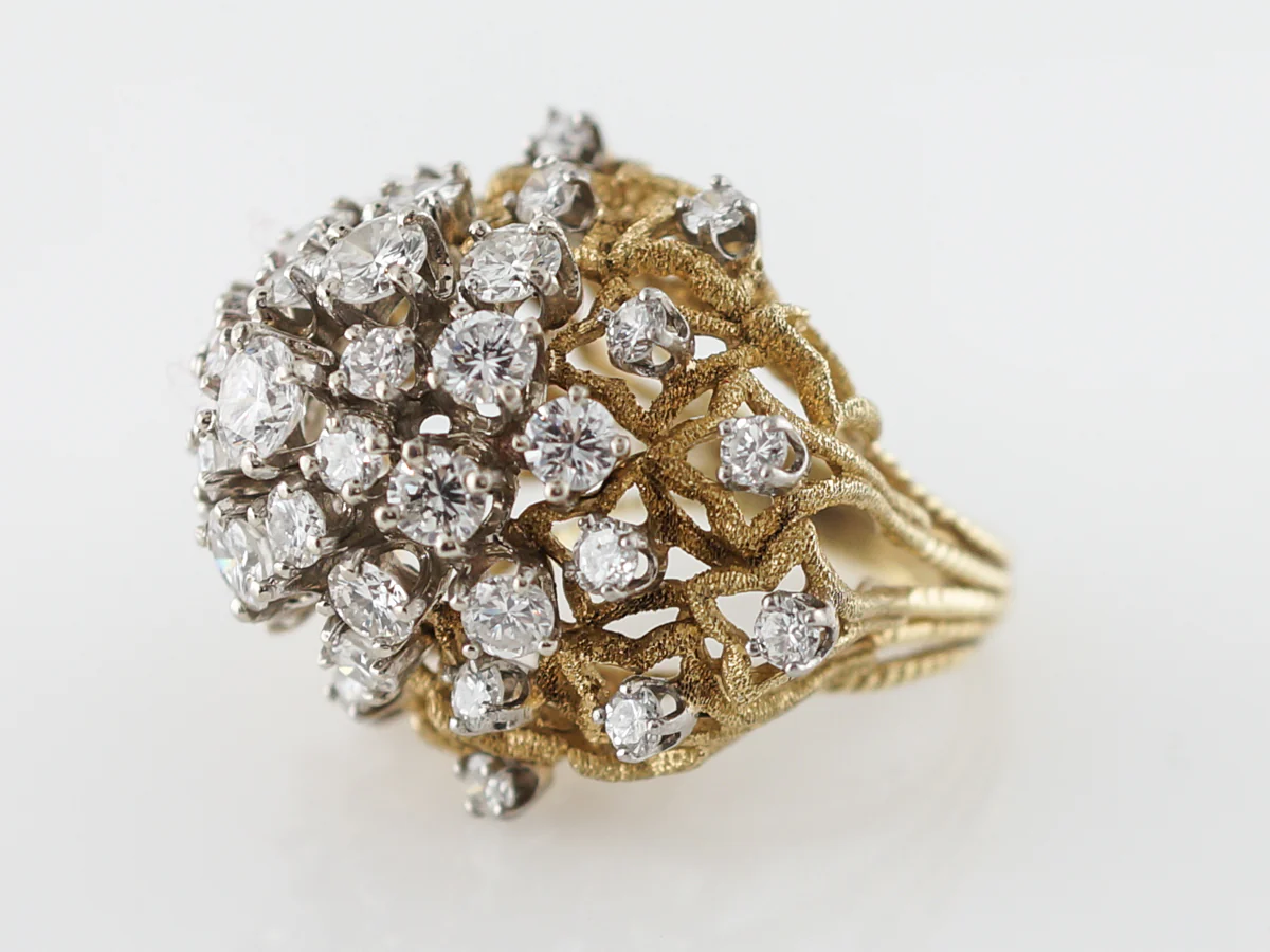 6 Carat Diamond Cocktail Ring in Yellow & White Gold - Image 2