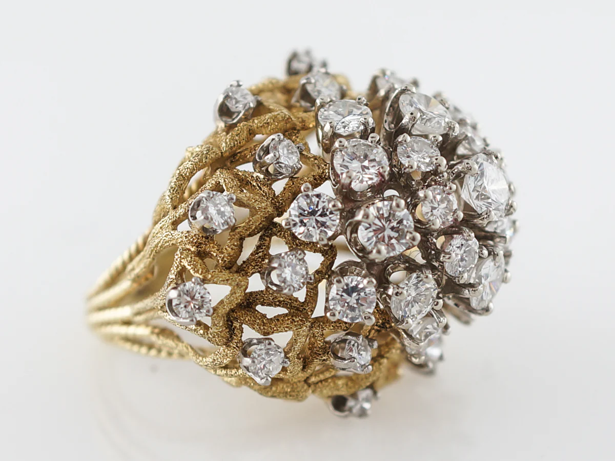 6 Carat Diamond Cocktail Ring in Yellow & White Gold - Image 3