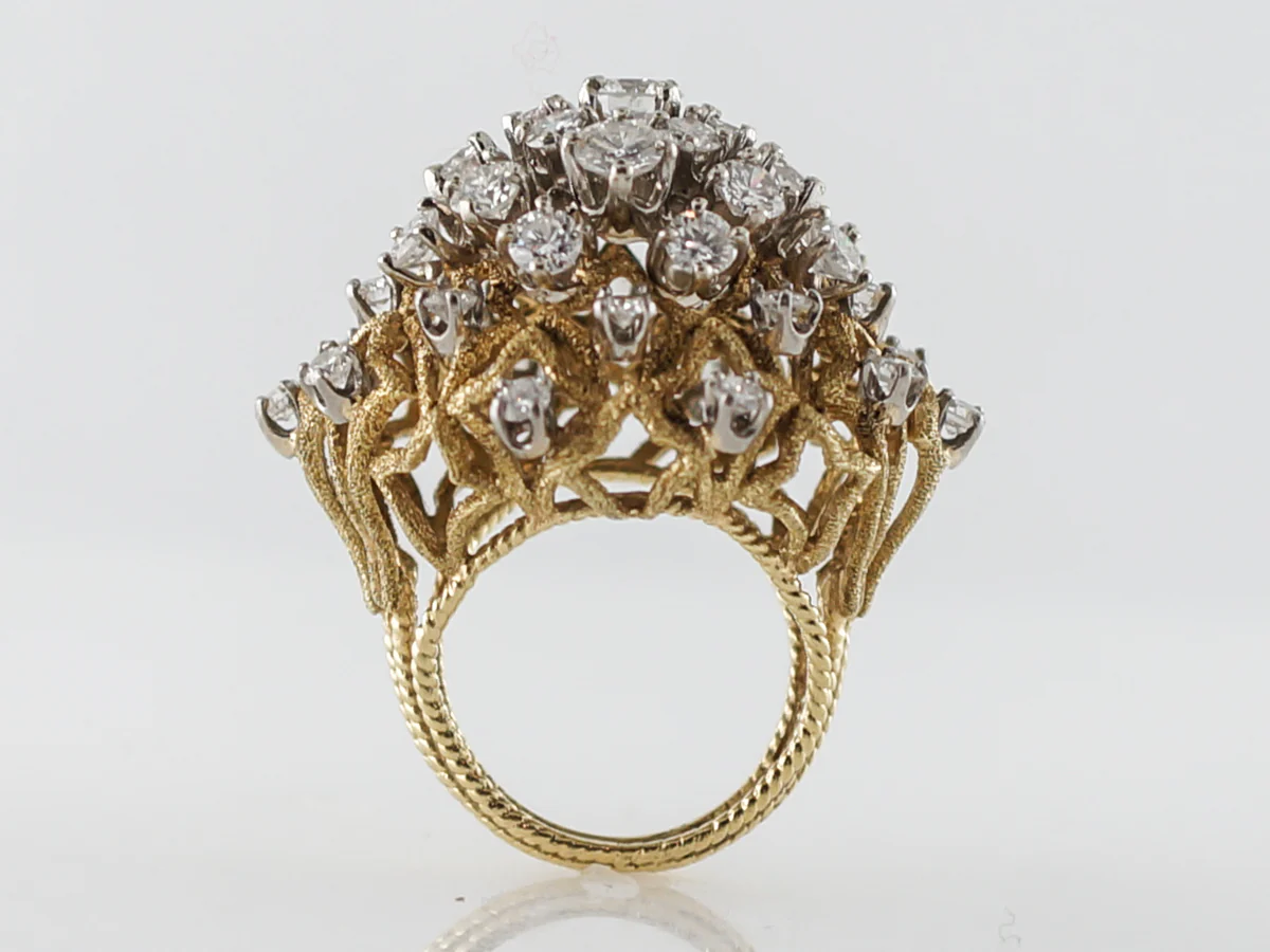 6 Carat Diamond Cocktail Ring in Yellow & White Gold - Image 4