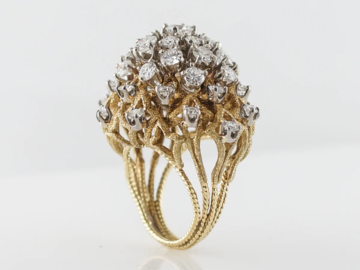 6 Carat Diamond Cocktail Ring in Yellow & White Gold - Image 5