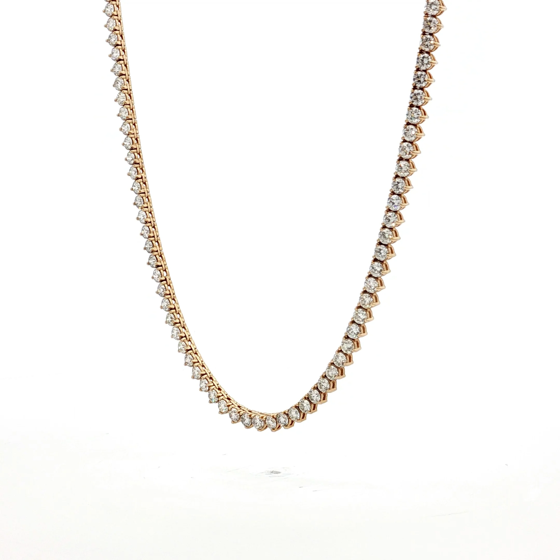 6 Carat Diamond Tennis Necklace in 14k Yellow Gold - Image 2