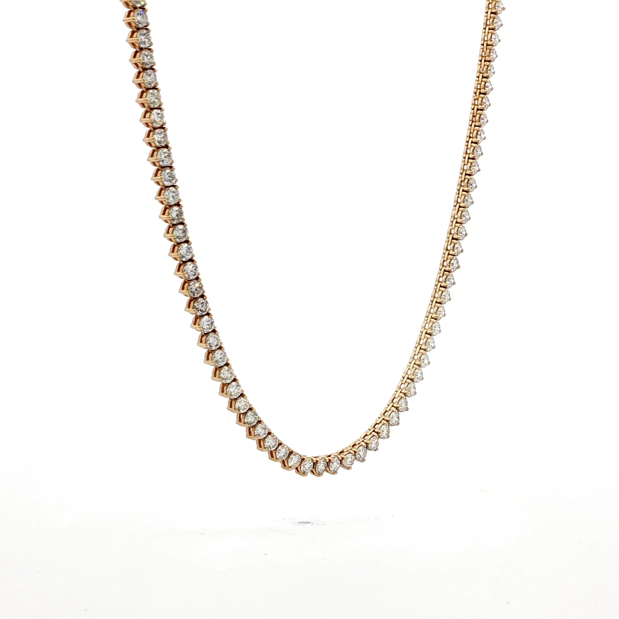 6 Carat Diamond Tennis Necklace in 14k Yellow Gold - Image 3