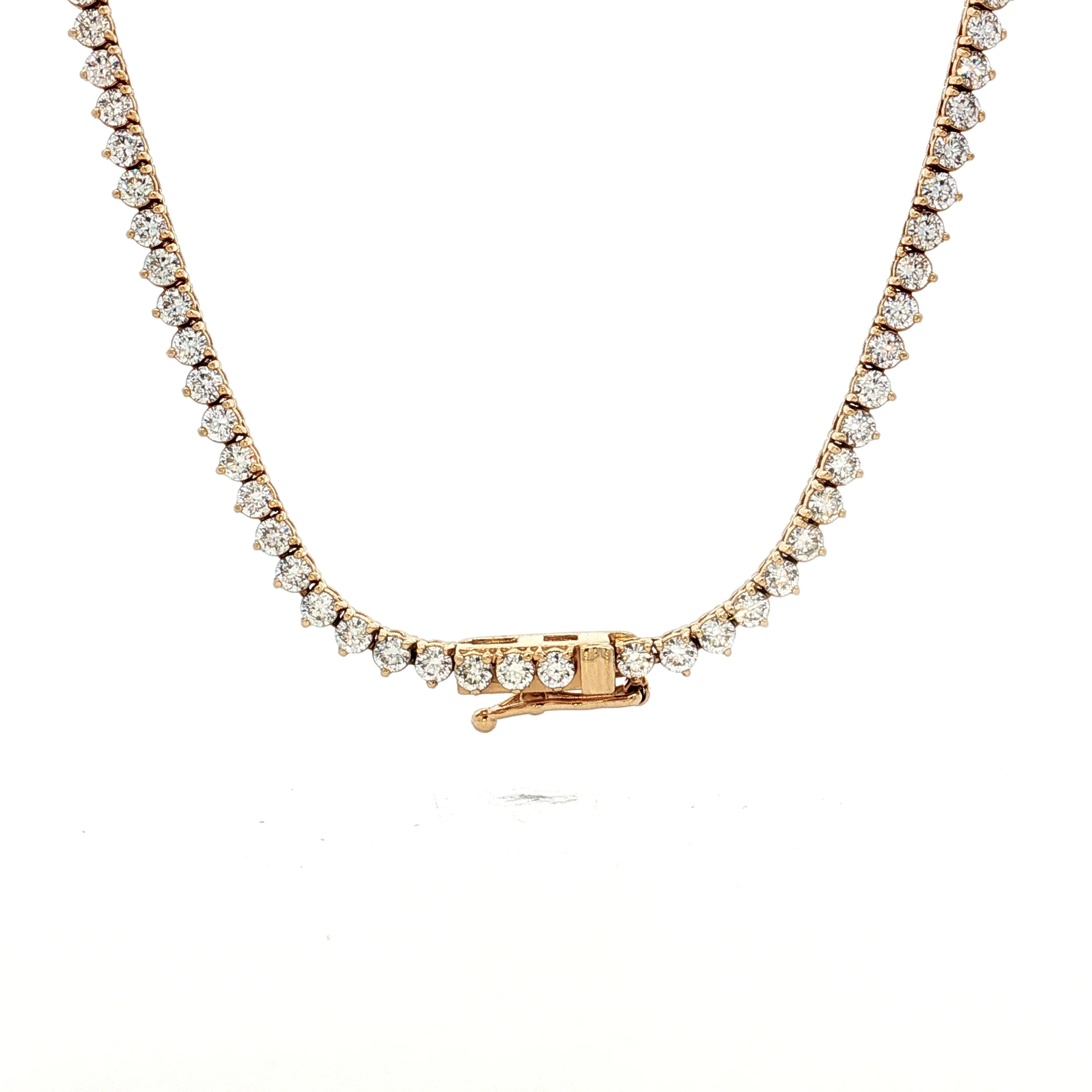 6 Carat Diamond Tennis Necklace in 14k Yellow Gold - Image 4