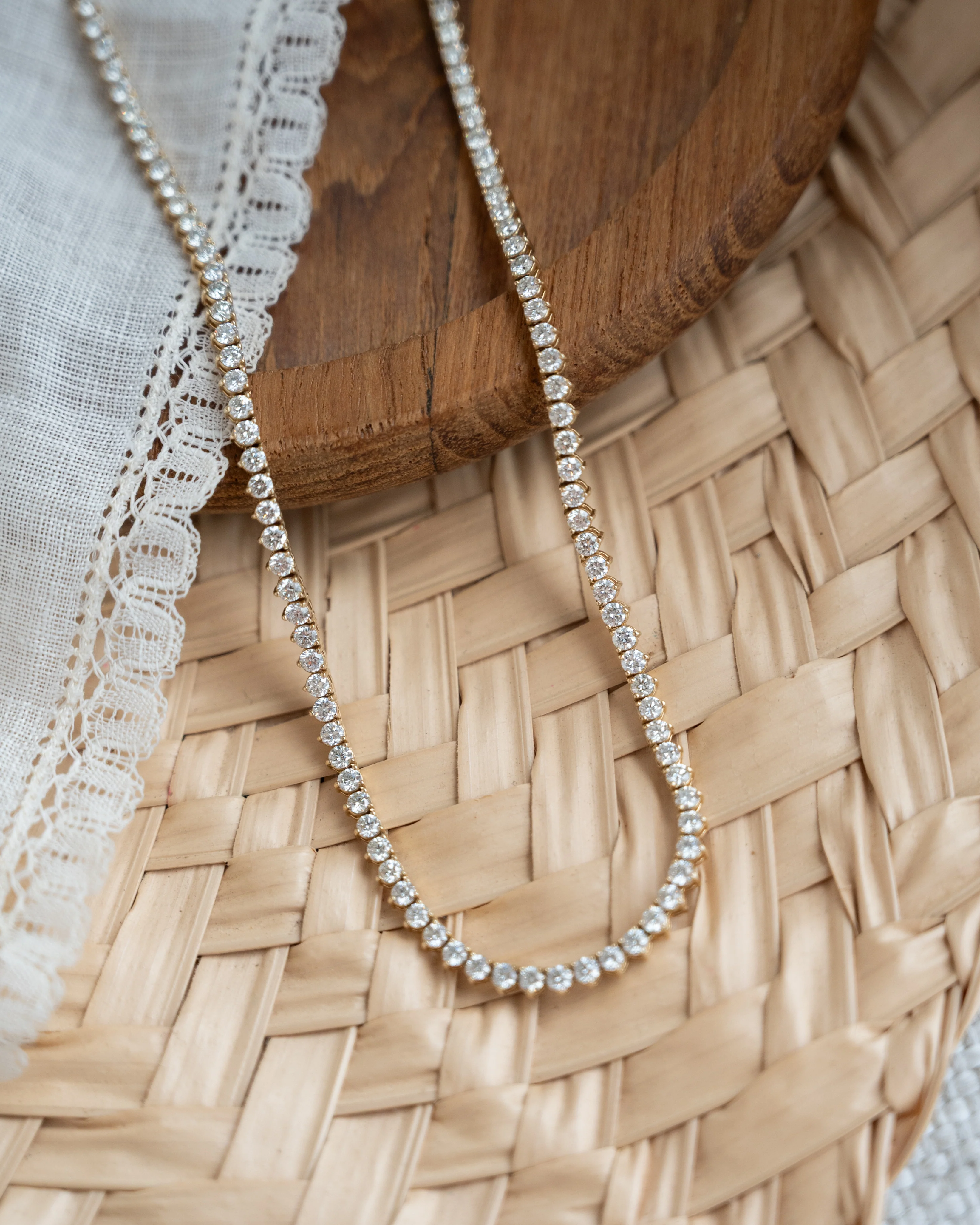 6 Carat Diamond Tennis Necklace in 14k Yellow Gold - Image 5