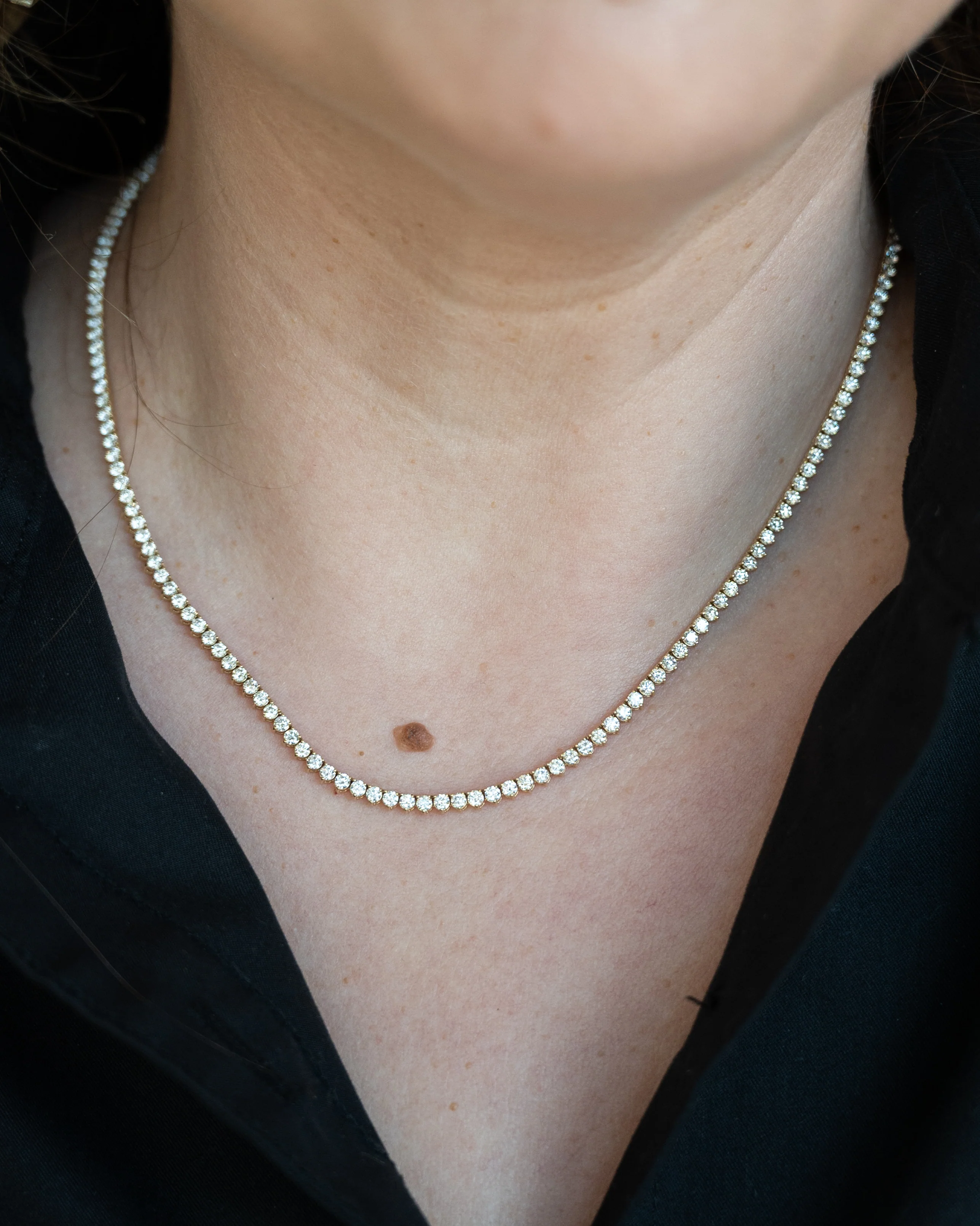 6 Carat Diamond Tennis Necklace in 14k Yellow Gold - Image 6