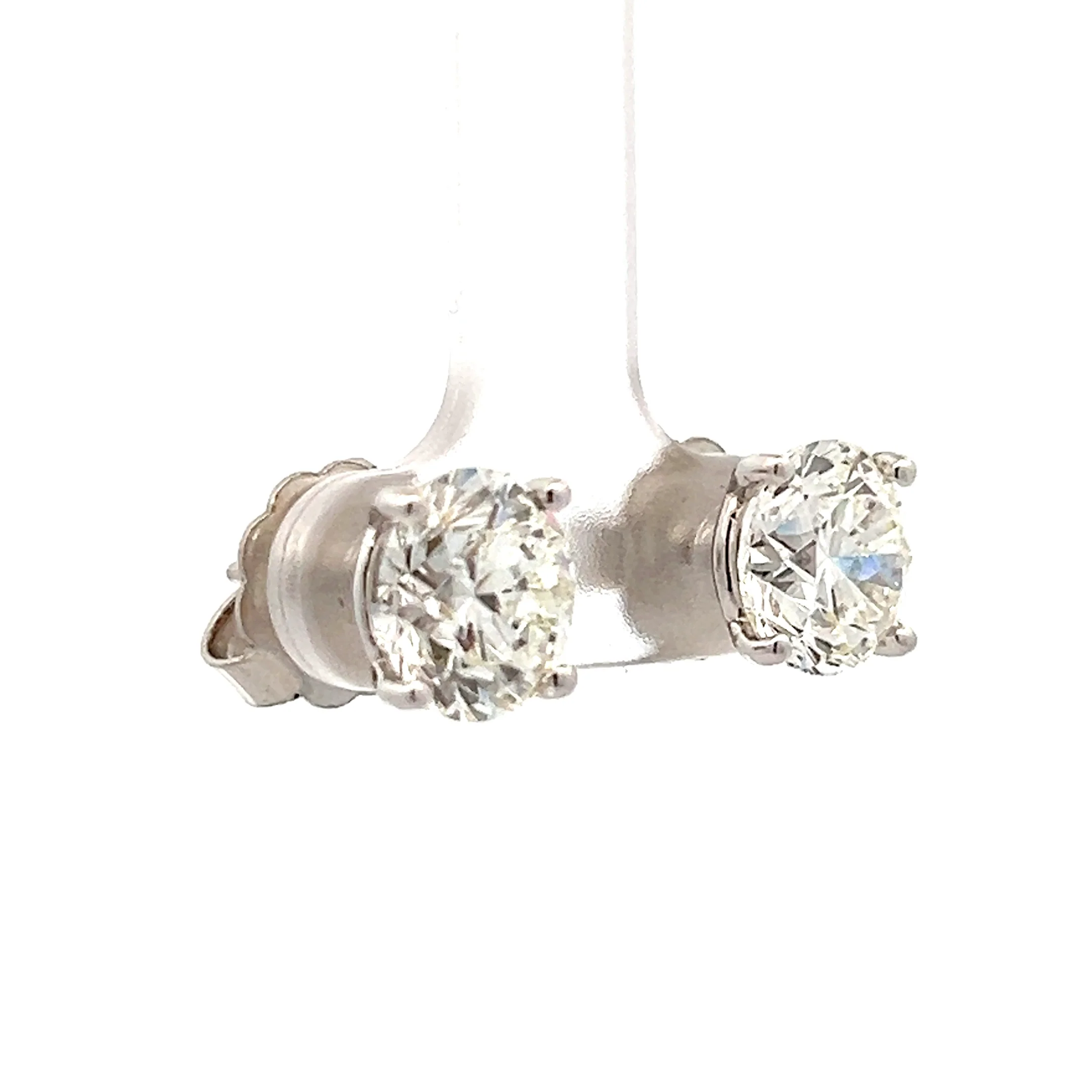 6 Carat Round Brilliant Diamond Stud Earrings 18k - Image 3