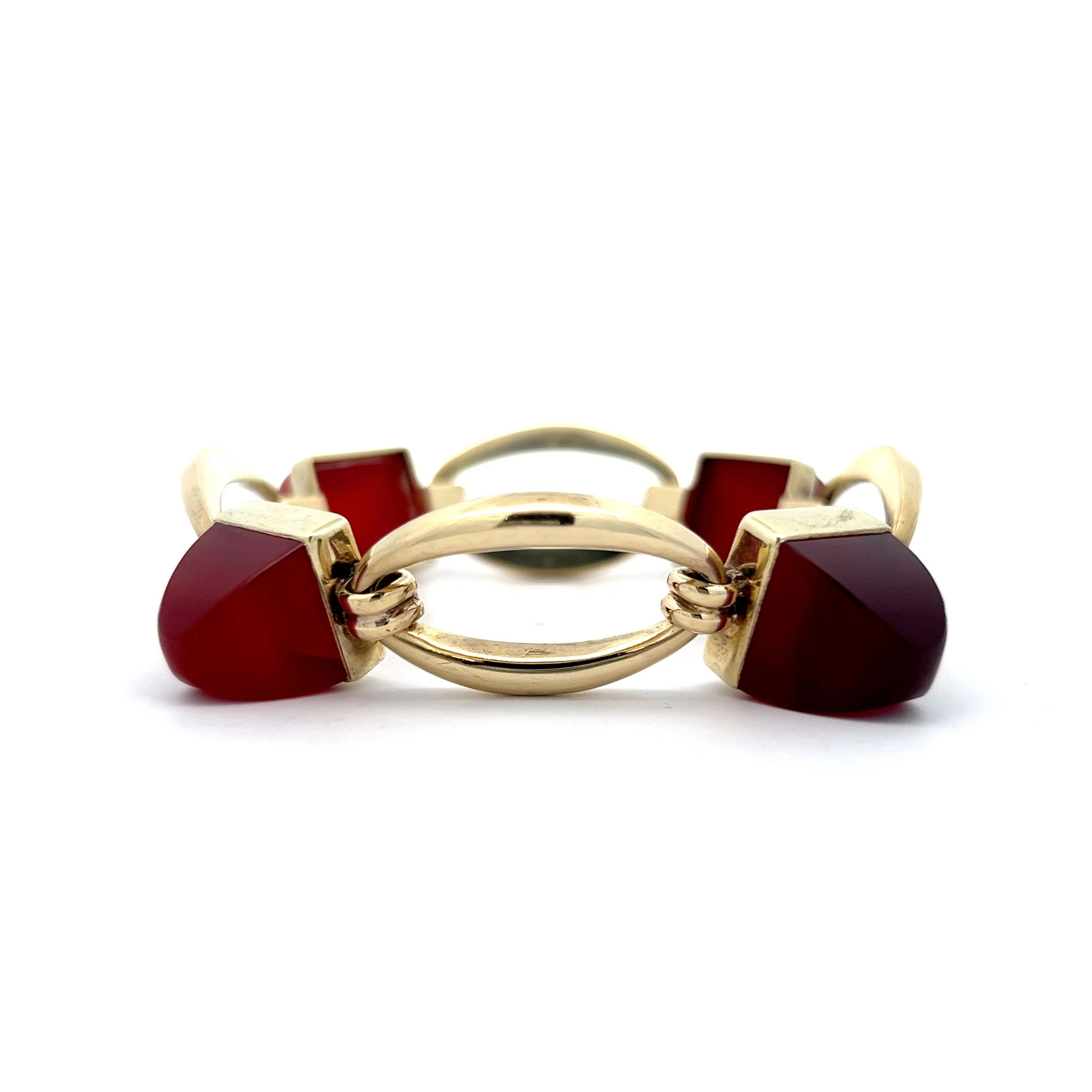 60.00 Vintage Cabochon Carnelian Bracelet in 14k - Image 2