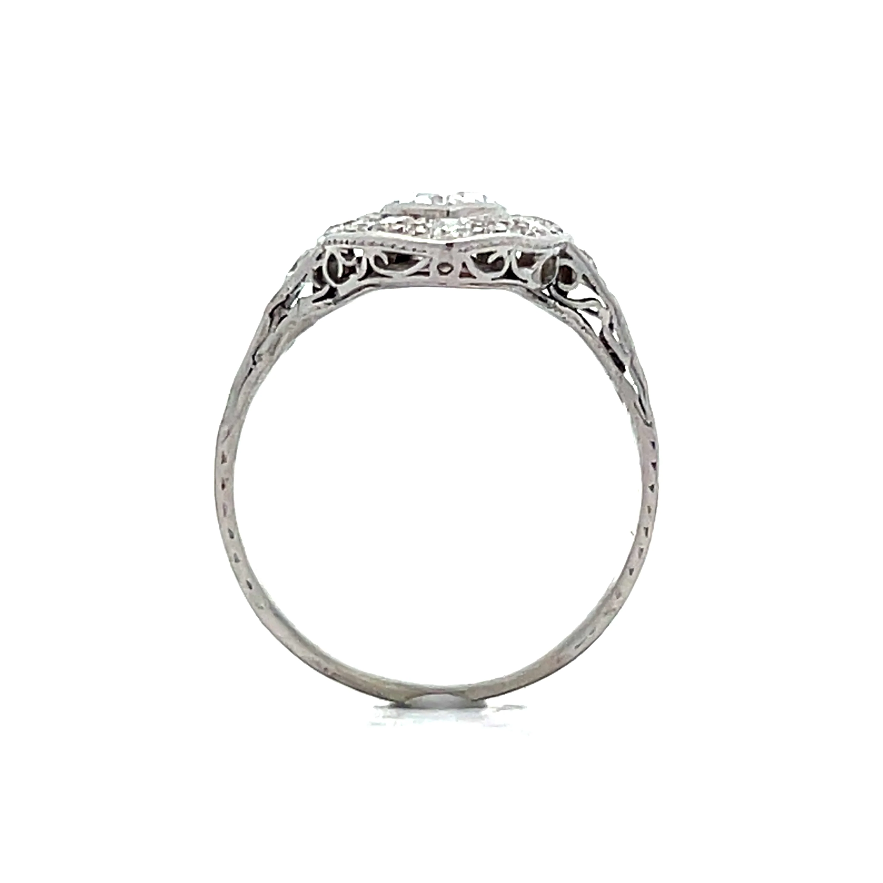 .60 Antique Deco Marquise Diamond Engagement Ring Platinum - Image 4