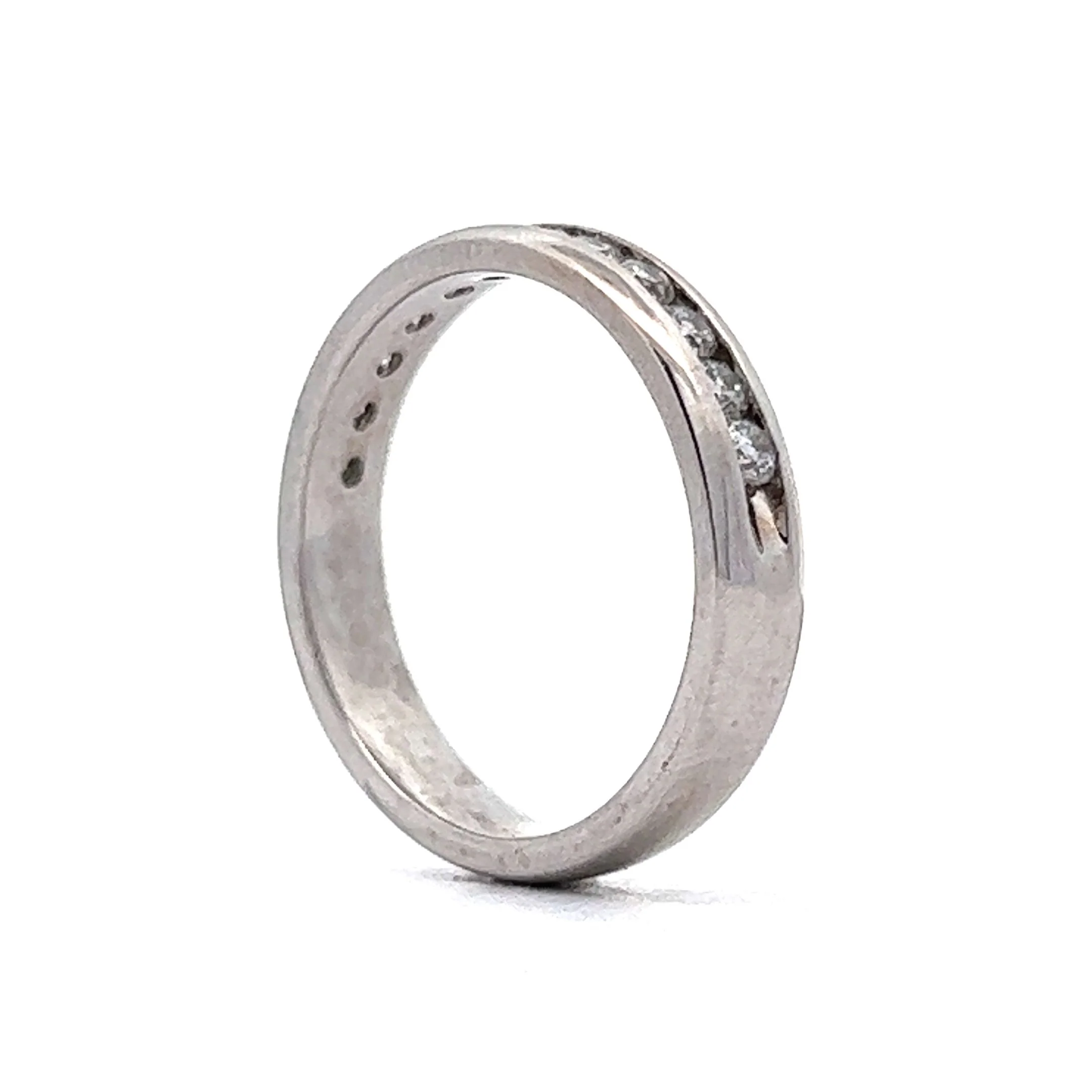 .60 Channel Set Diamond Wedding Band in 14k White Gold - Image 5