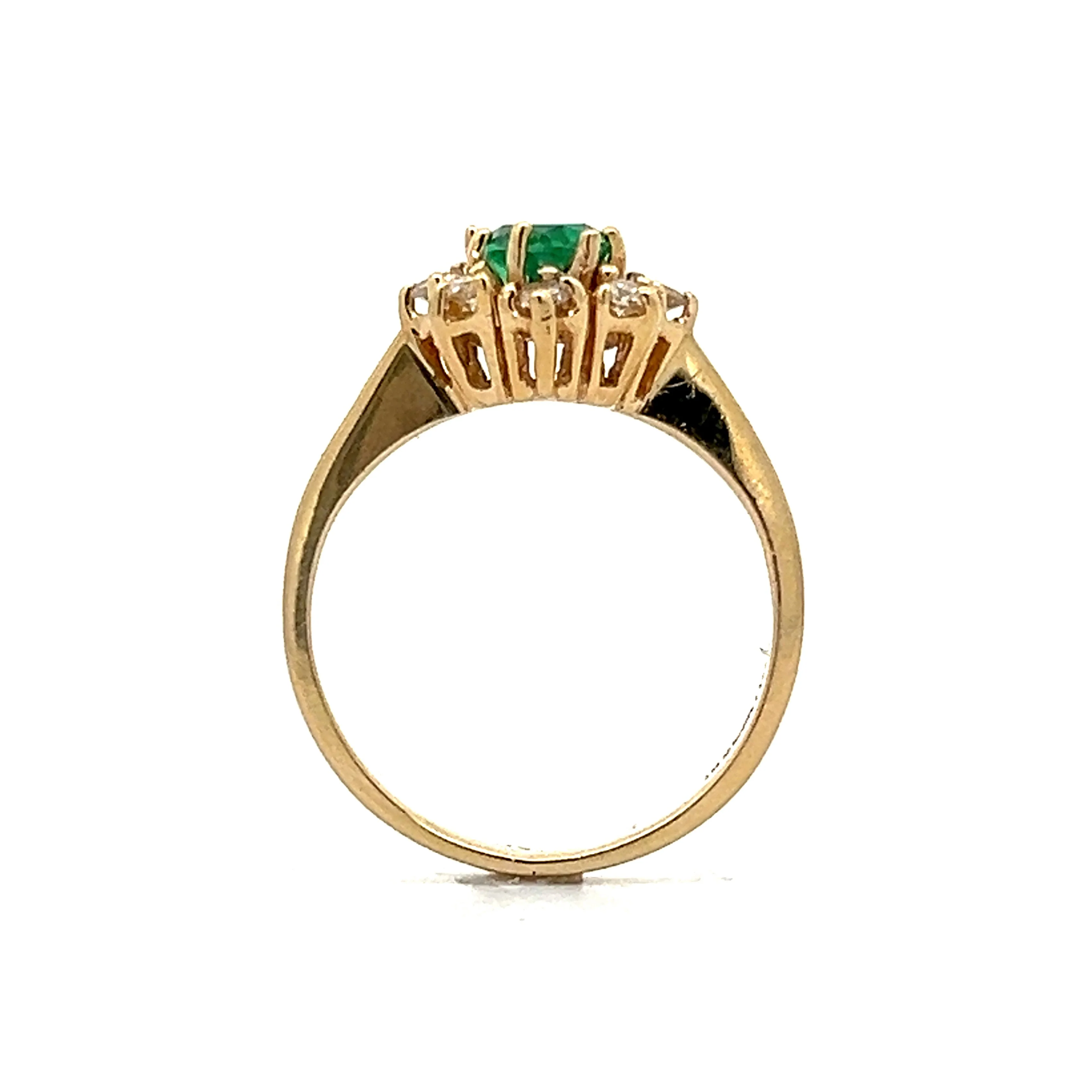 .60 Emerald & Diamond Right Hand Ring in 14k Yellow Gold - Image 4