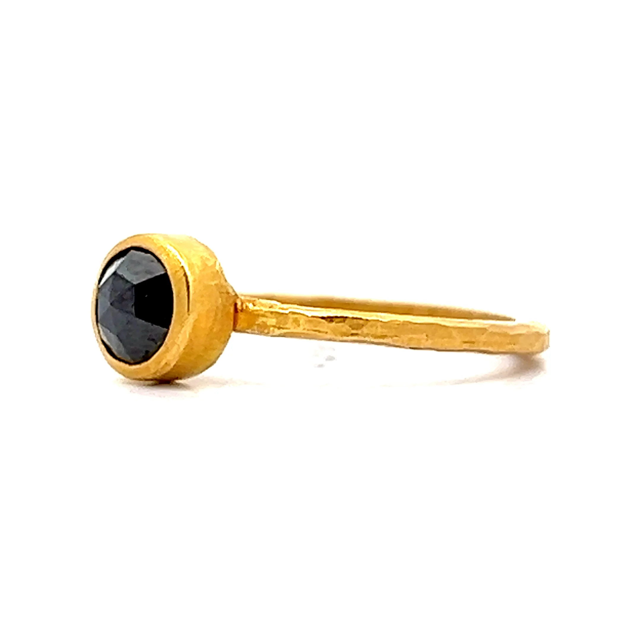 .60 Rose Cut Black Diamond Engagement Ring 18k - Image 2