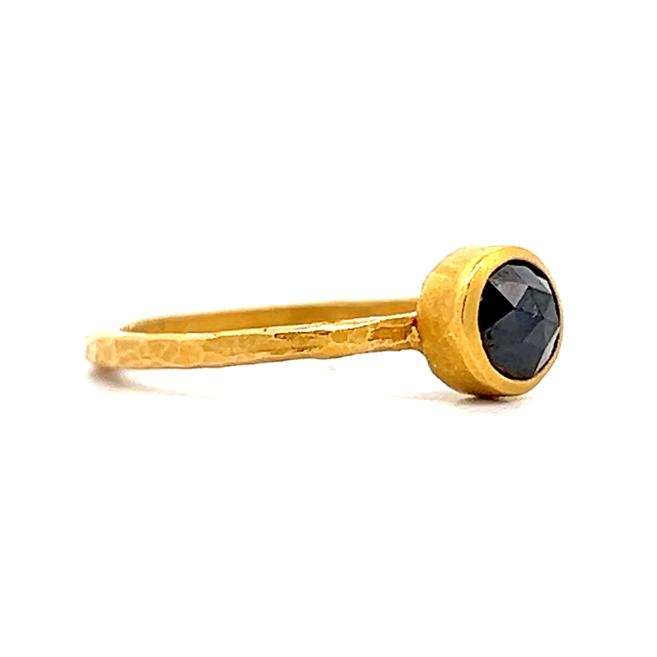 .60 Rose Cut Black Diamond Engagement Ring 18k - Image 3