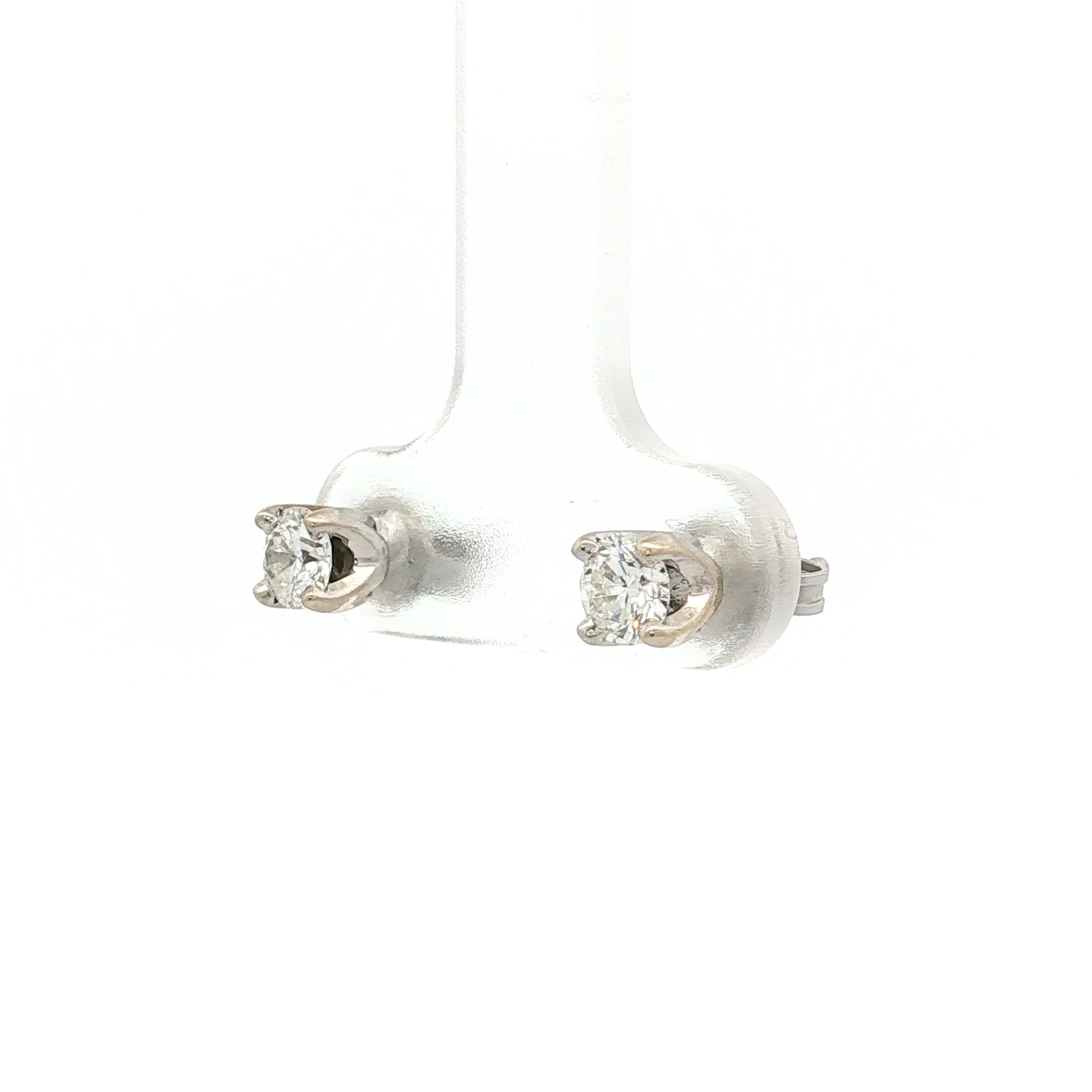 .60 Round Brilliant Diamond Stud Earrings 14k - Image 2